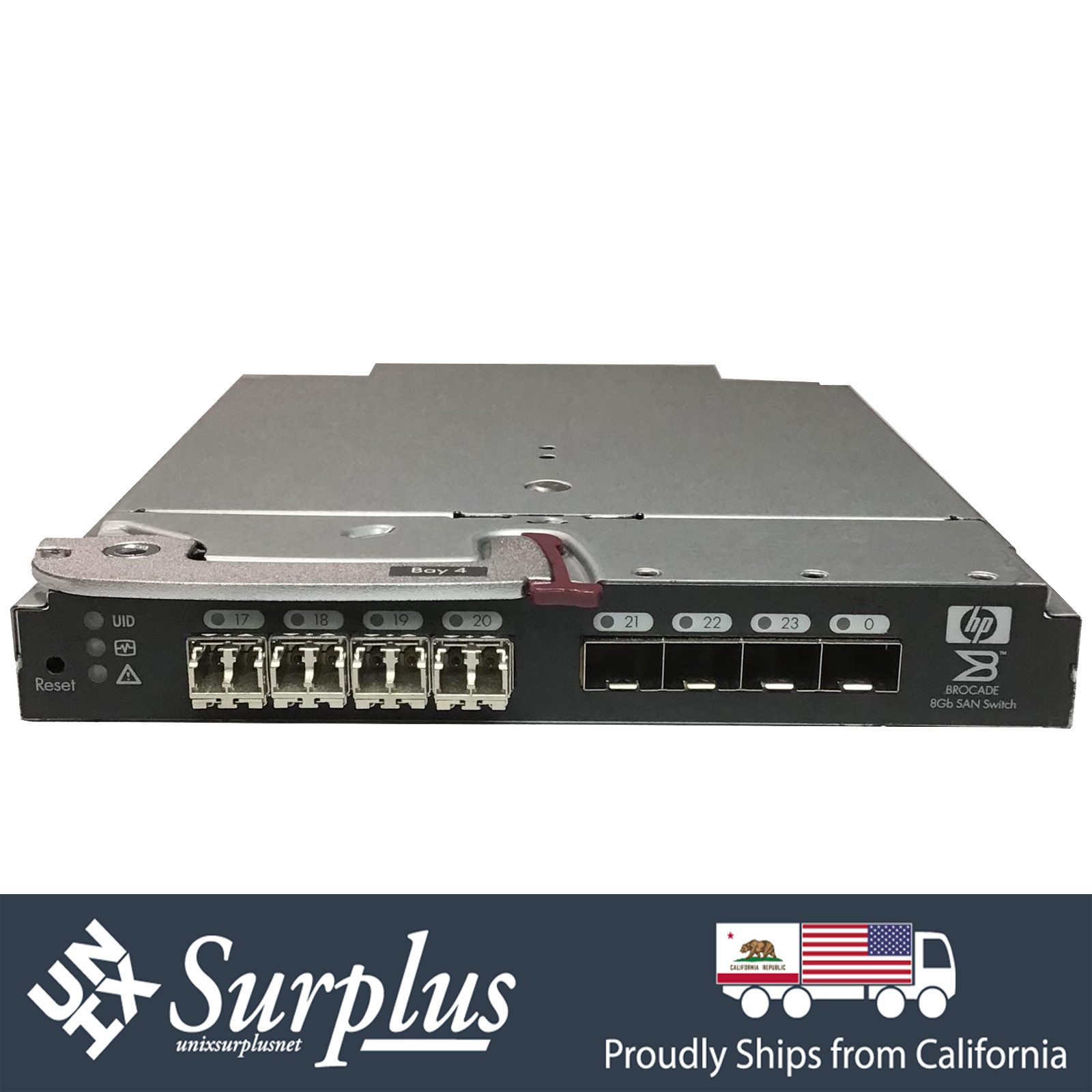 HP Brocade 24 Port 8/24C 16X 8GB FC San Switch Bladesystem 4x 8G SW SFP+ Optics