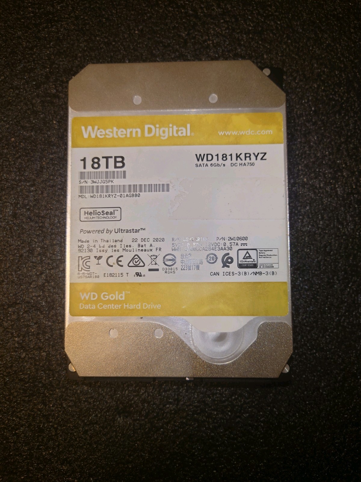 Western Digital WD Gold 18TB HDD - WD181KRYZ