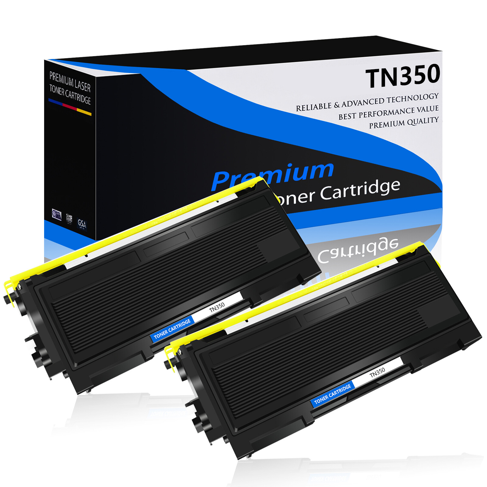 2 PACK TN350 Toner Cartridge for Brother MFC-7420 MFC-7820D MFC-7820N HL-2040
