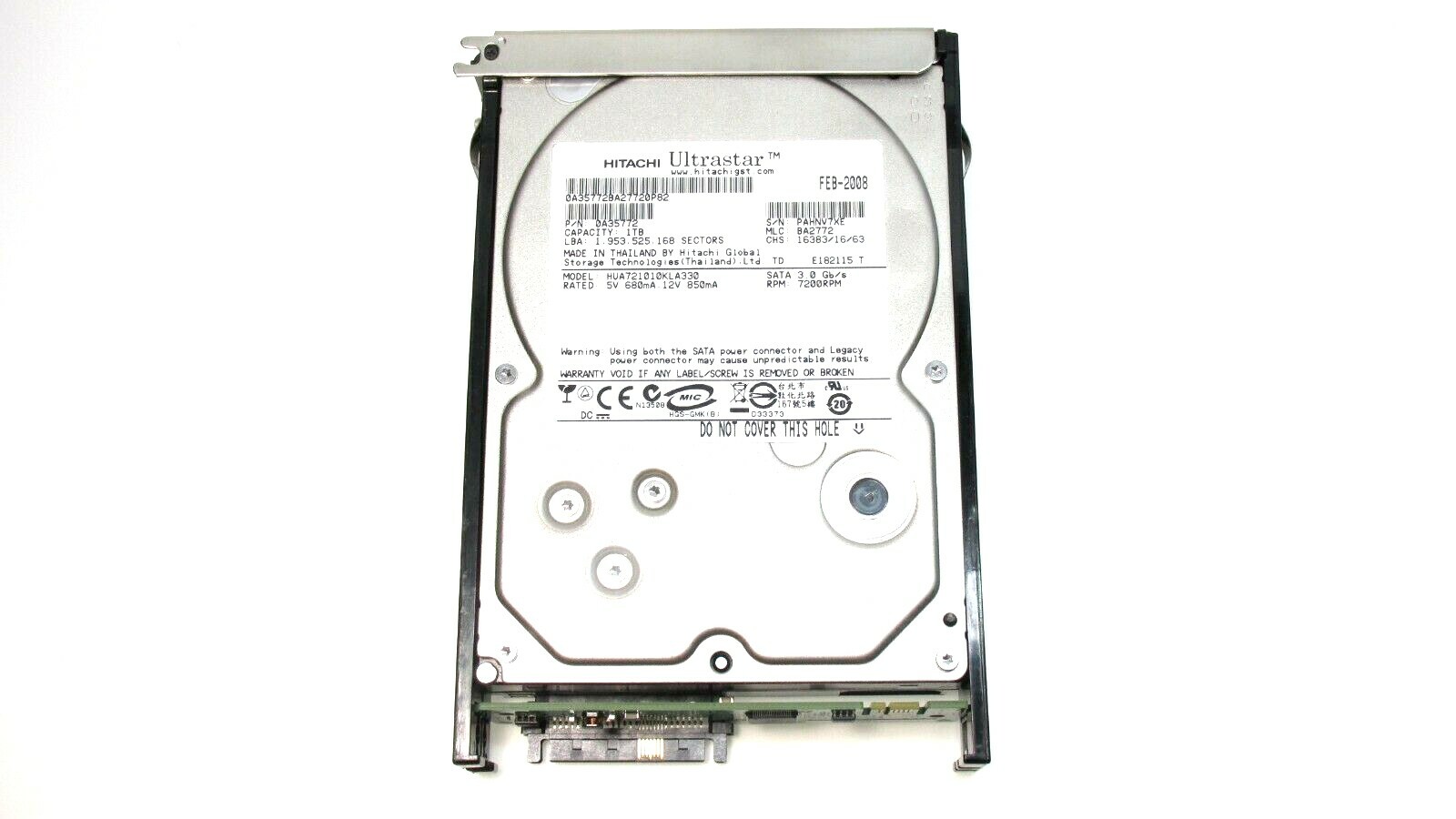 Dell EqualLogic 1TB SAS 7.2k 3.5" 3Gbps Hard Drive with PS6500 Caddy 94833-02