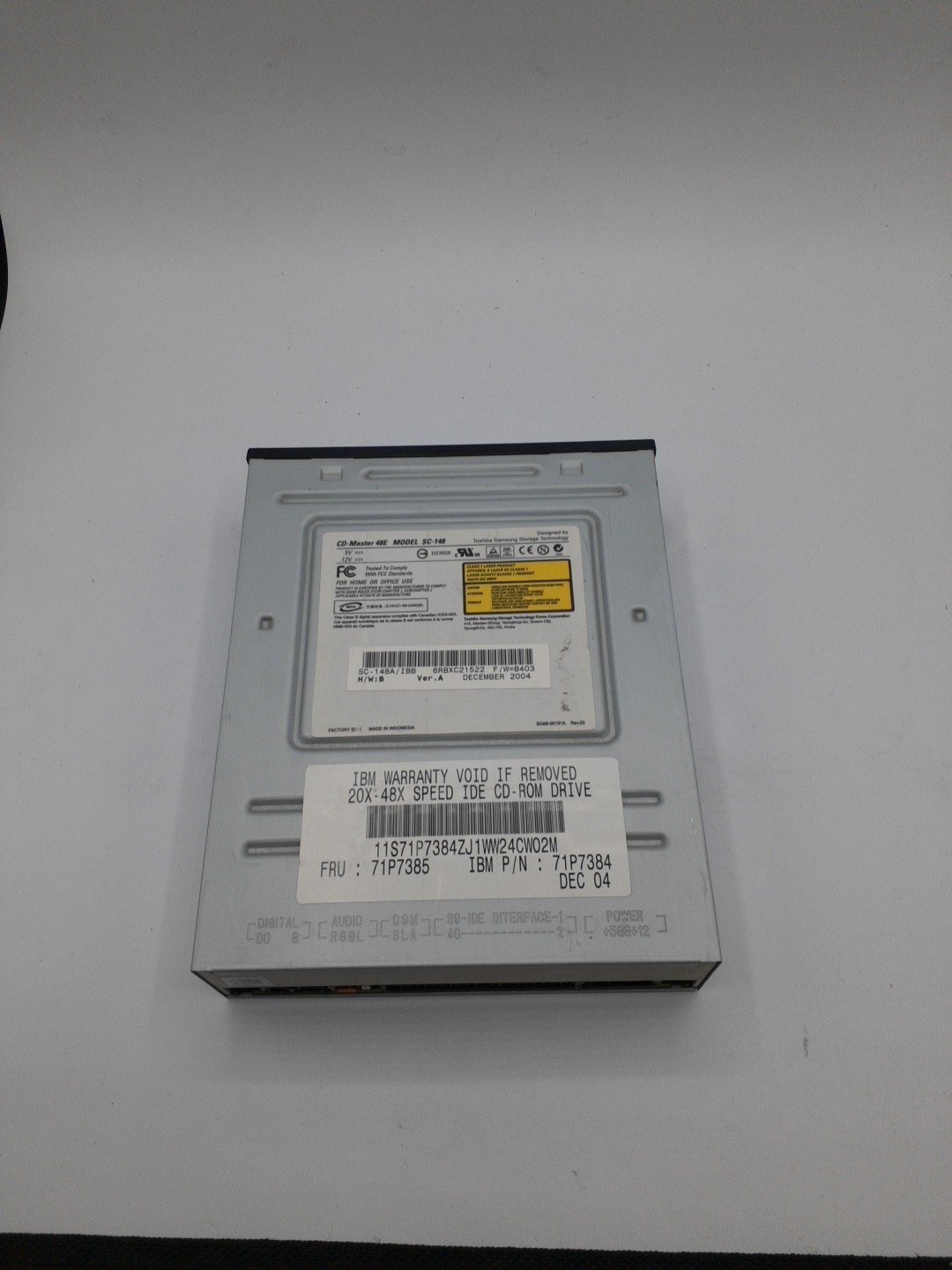 Toshiba Samsung CD-MASTER Drive SC-148A/IBB 71P7384 REV. 03 Black Bezel