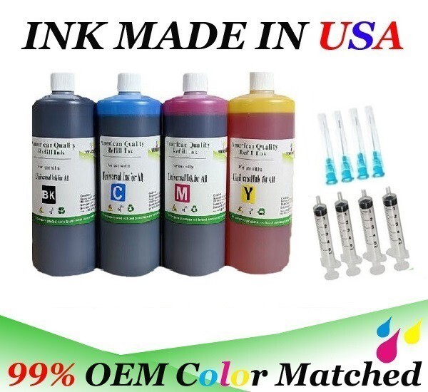 BK/C/M/Y 500ml Universal Refill Ink bottle HP Canon Brother Lexmark Dell W tools