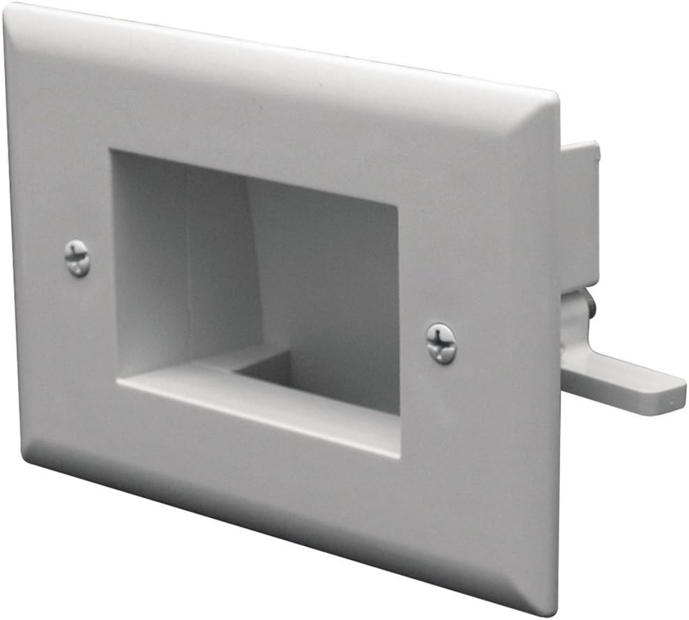 Sleek Recessed Cable Wall Plate - Quick Install for Clean Home Aesthetics