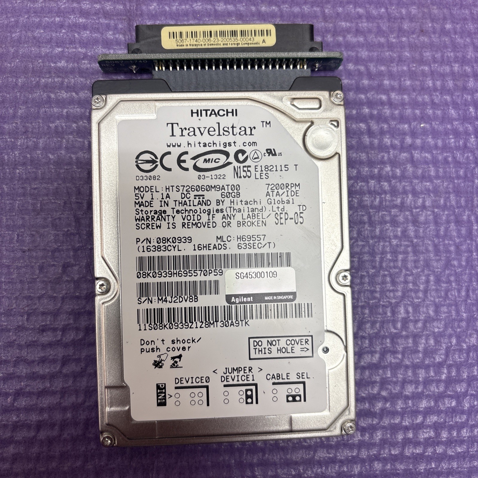 Hitachi Travelstar HTS726060M9AT00 HDD 60GB