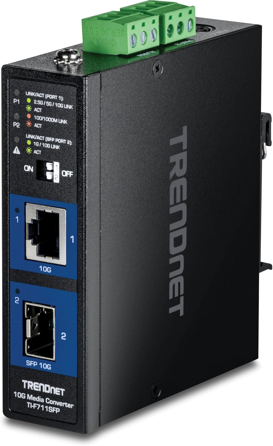 Industrial 10G SFP+ Media Converter, TI-F711SFP, Extreme Temperature IP50 Rated,
