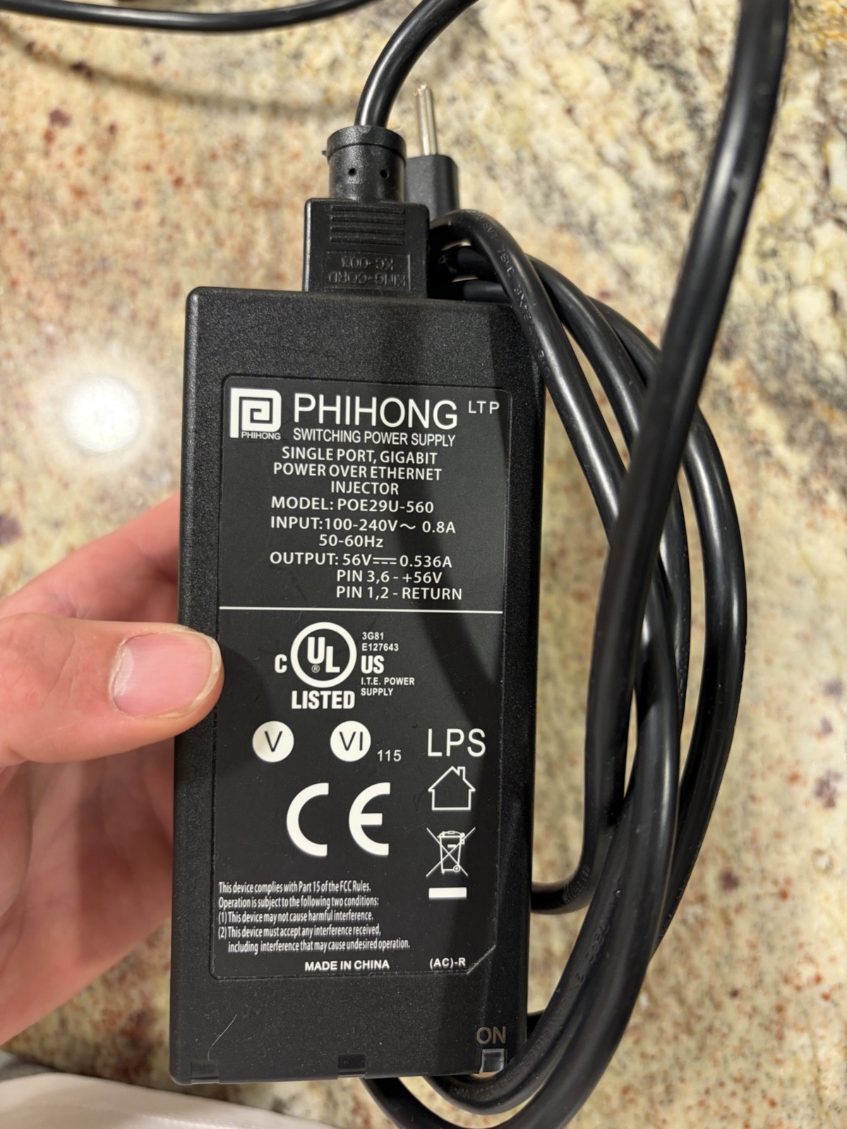 GENUINE PHIHONG SWITCHING POWER SUPPLY POE30U-560(G) / POE30U560G 56V 0.55A