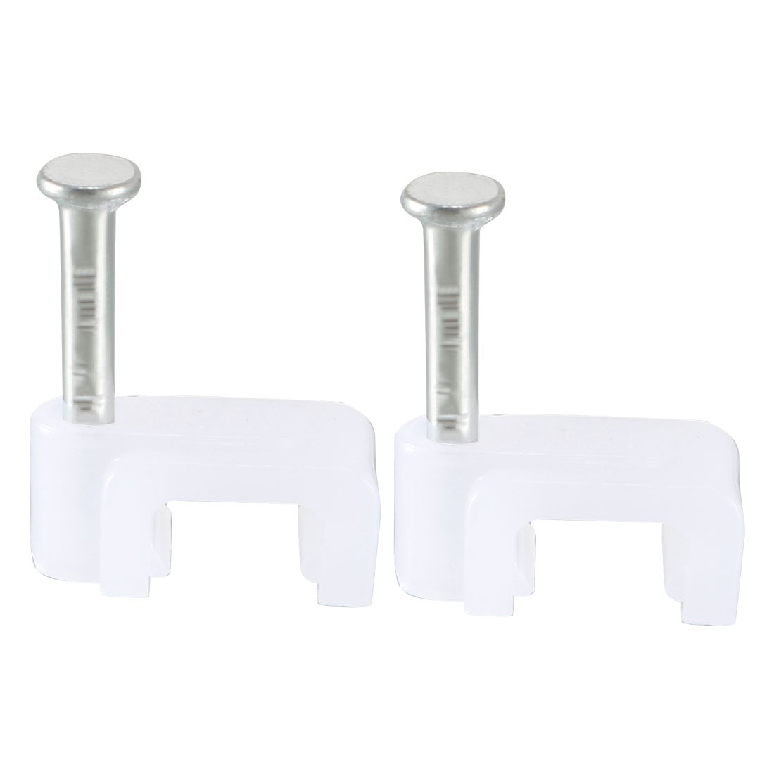 200pcs Flat Cable Clip Nail Coaxial Tacks Wire Clips 7mm White