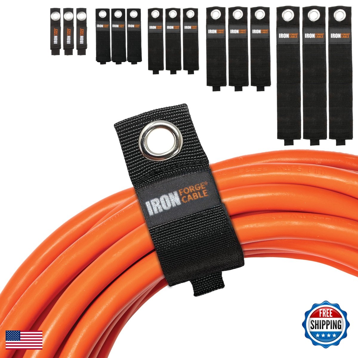 Iron Forge Cable Extension Cord Wrap Organizer, 15 Piece Multi-Pack