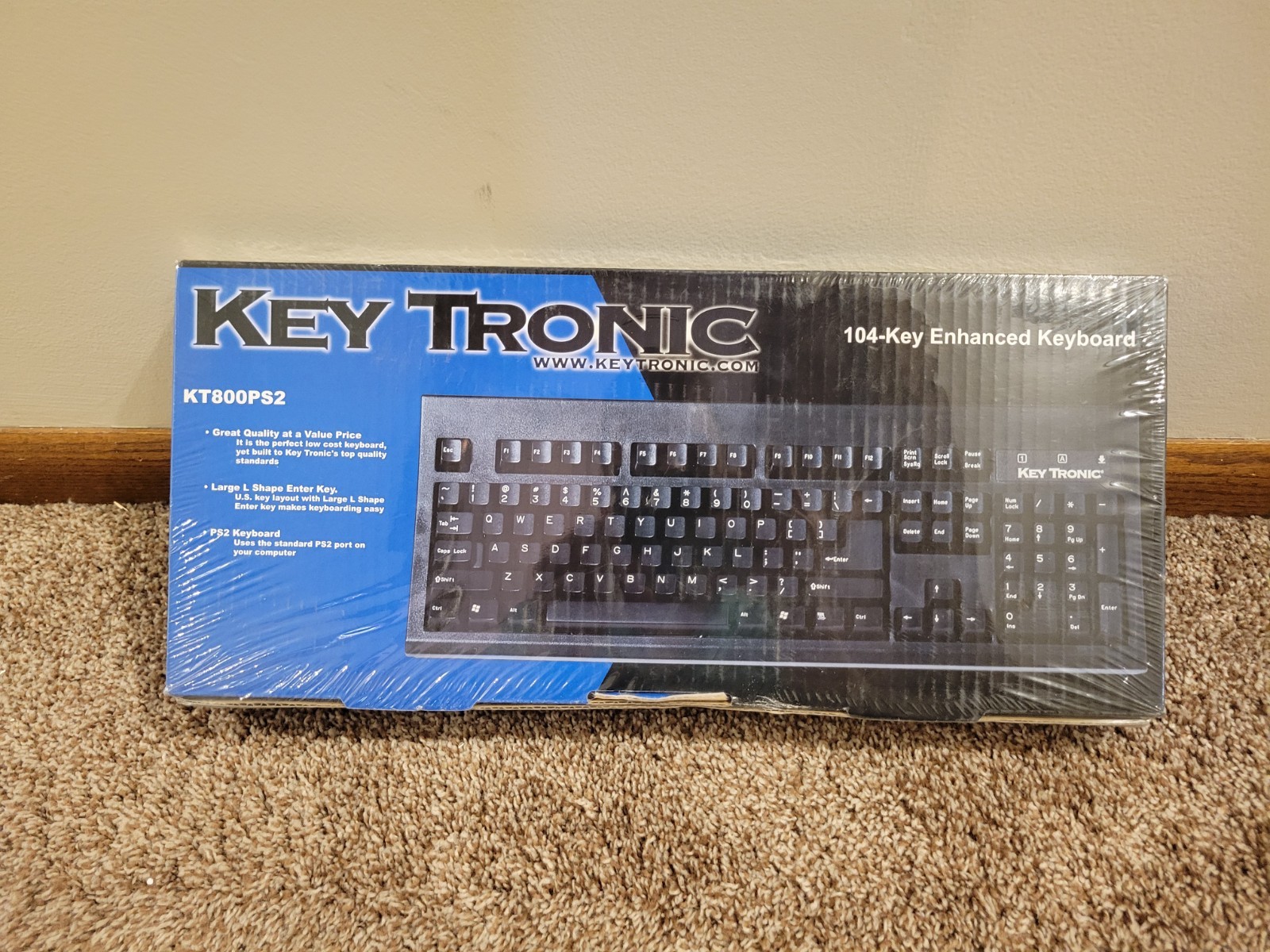 Key Tronic Keytronic KT800PS2 104-Key Mechanical Keyboard Black NIB Sealed