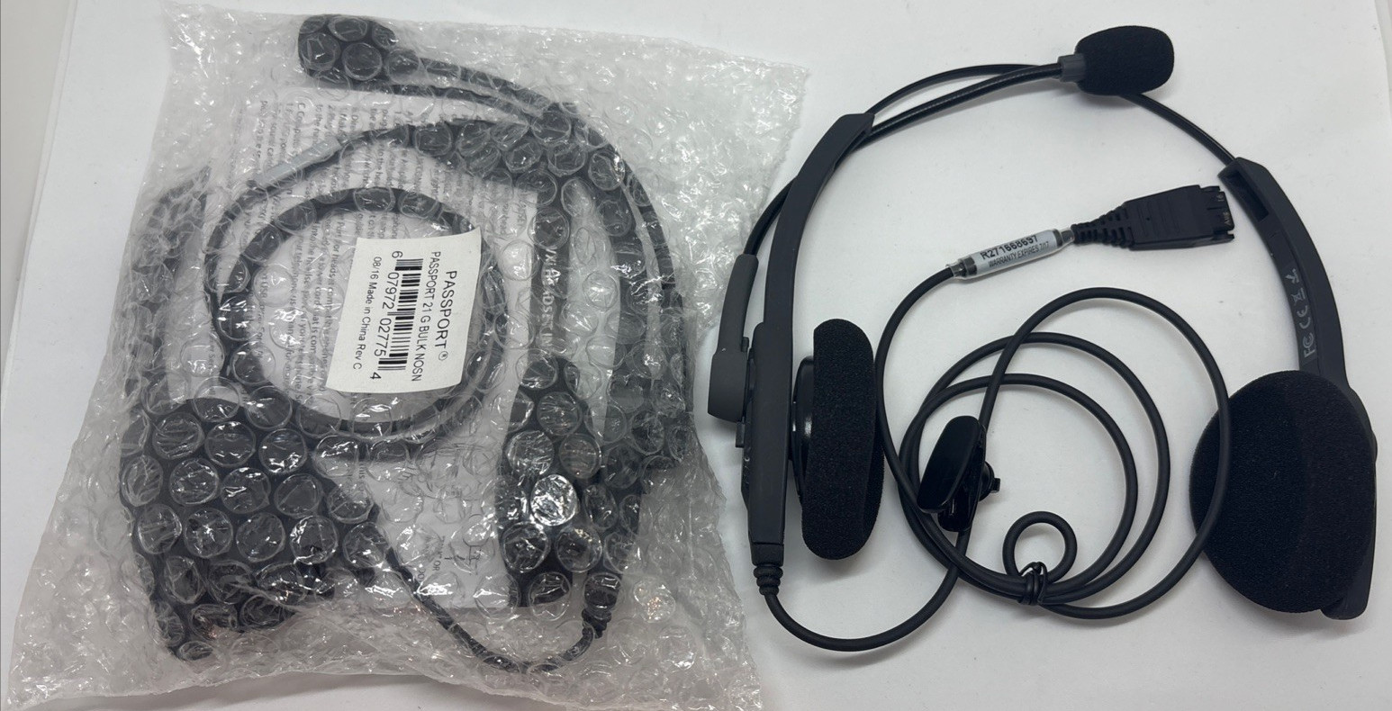 VXi Passport 21G Duo Headset Lot of 2 Corded GN/Jabra QD Open Box New