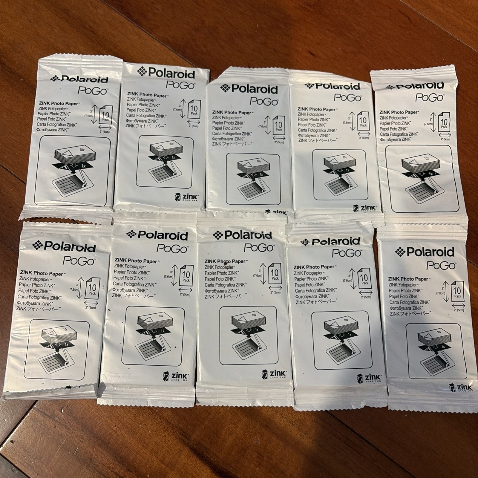 (10) POLAROID Pogo Zink Media Photo Paper for Polaroid Pogo Cameras & Printers