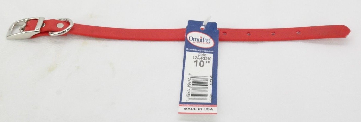 Small Pet Collar 1/2" x 10" Red TF