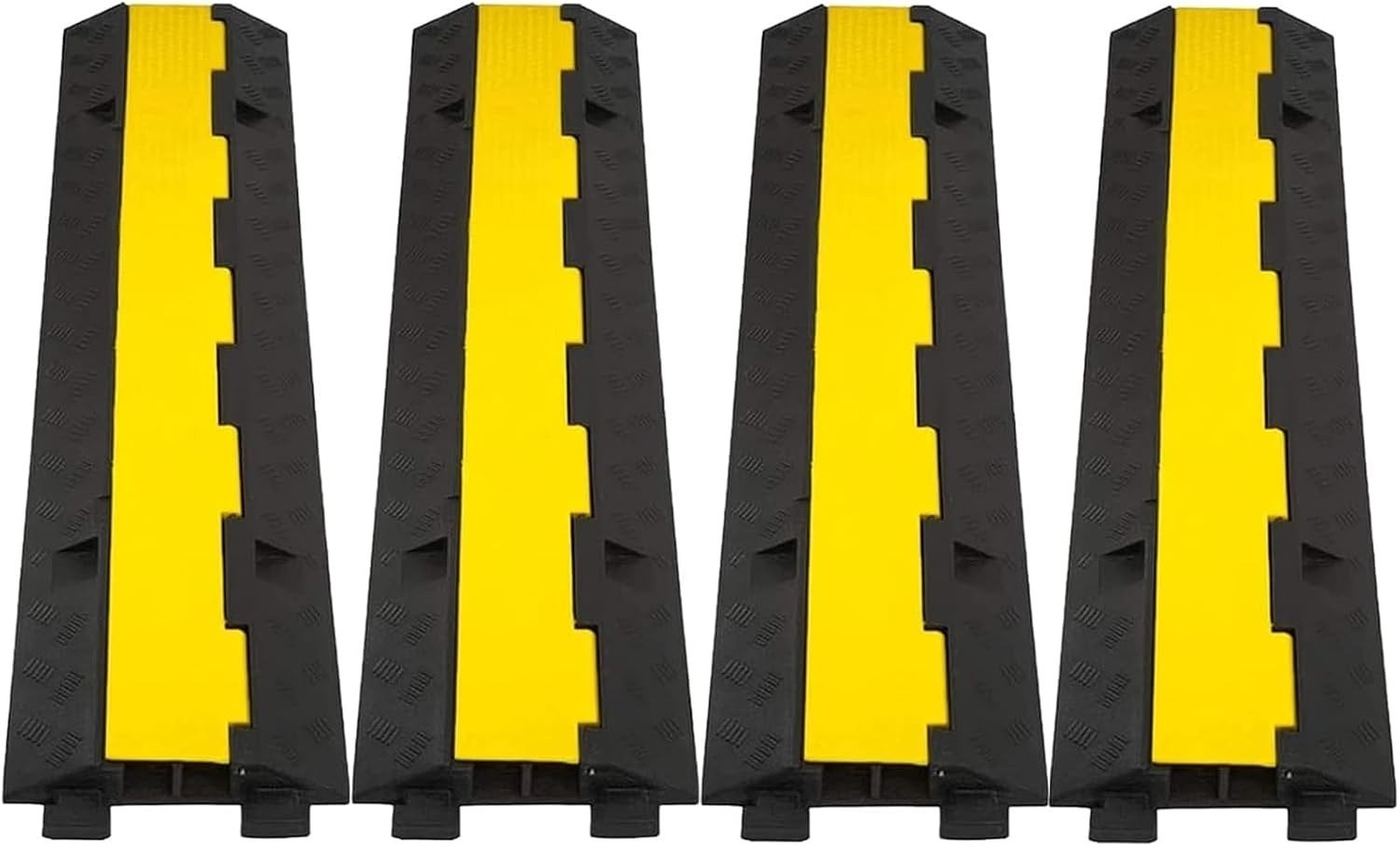 Cable Ramp 4 Pack 2 Channel 11000lbs axle Capacity Floor Cable Cord Protector, B