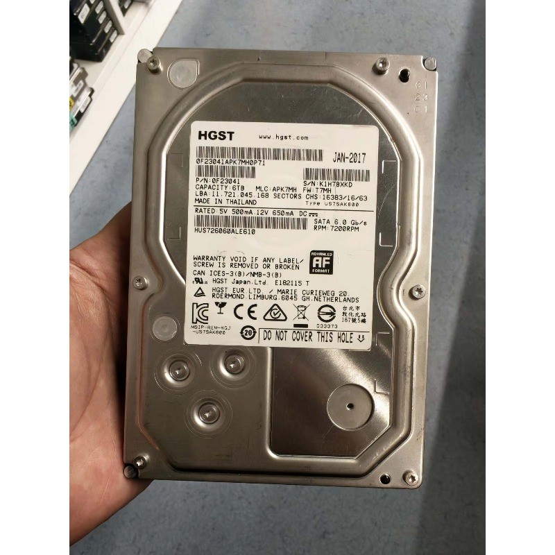 HGST HUS726060ALE610 6TB 3.5" SATA 6Gb/s 7200RPM 128MB NAS Enterprise HDD