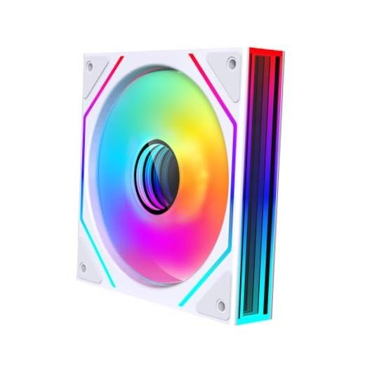 Prism4 Ultra 120mm ARGB PC Case Fan - Dual Infinite Mirror, Ultra White Reverse