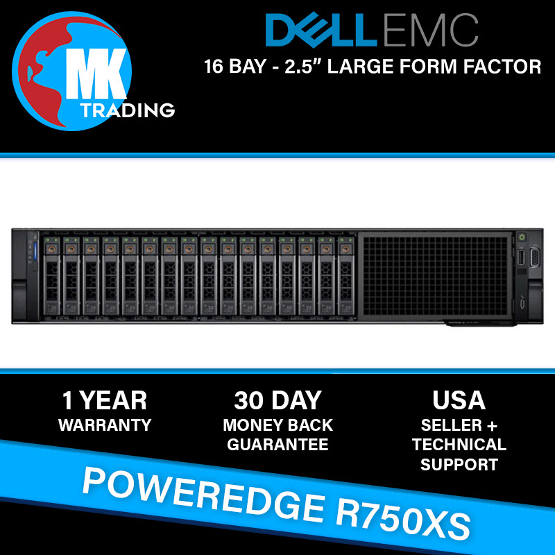 Dell PowerEdge R750xs 16B SFF 2U Server -V1- Choose CPUs/RAM/Drives - Wholesale