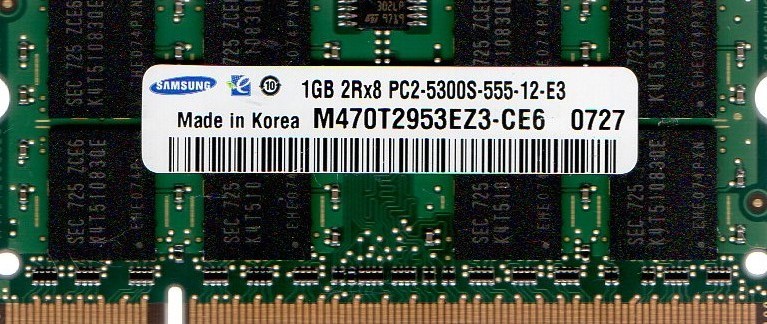 1GB HP Compaq PC2-5300 Part# 412363-001 452062-001 454922-001 461949-001 Memory