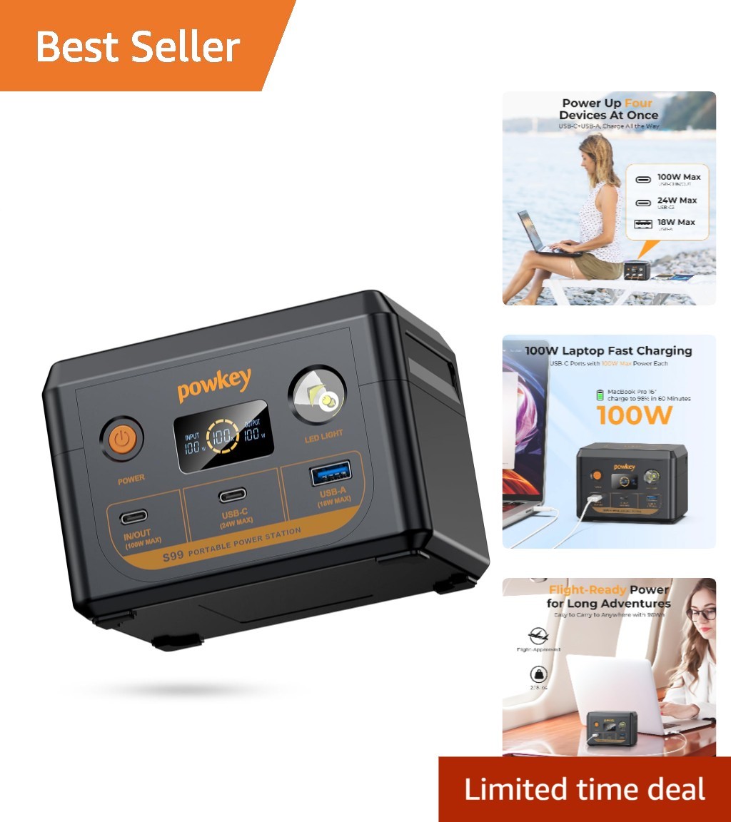 High Capacity Portable Charger 100W for Business Travel and Outdoor Use