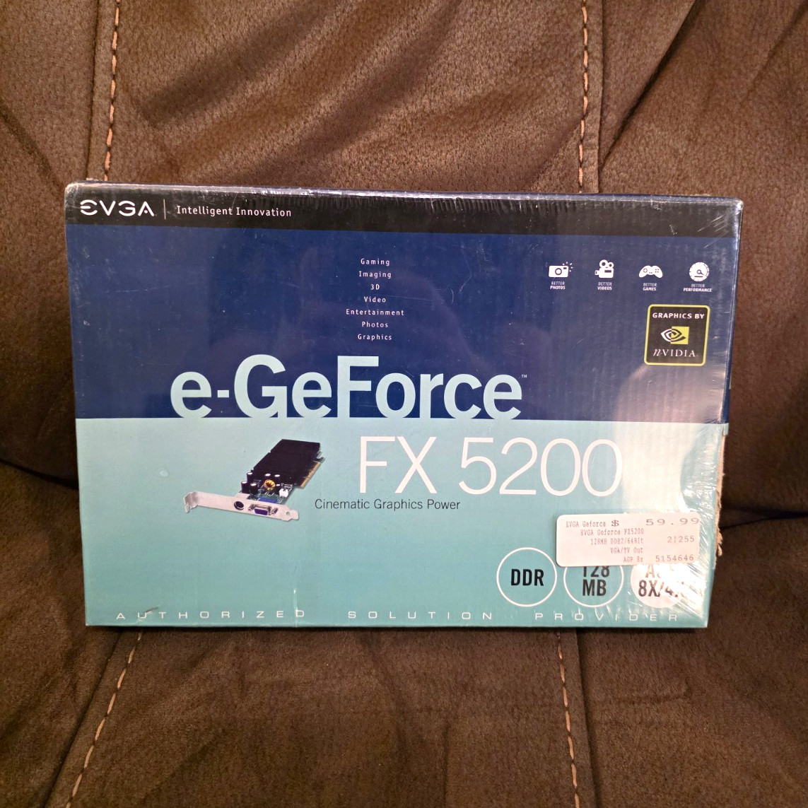 EVGA NVIDIA GeForce FX 5200 128MB DDR AGP 8X/4X Dual Display VGA TV-Out