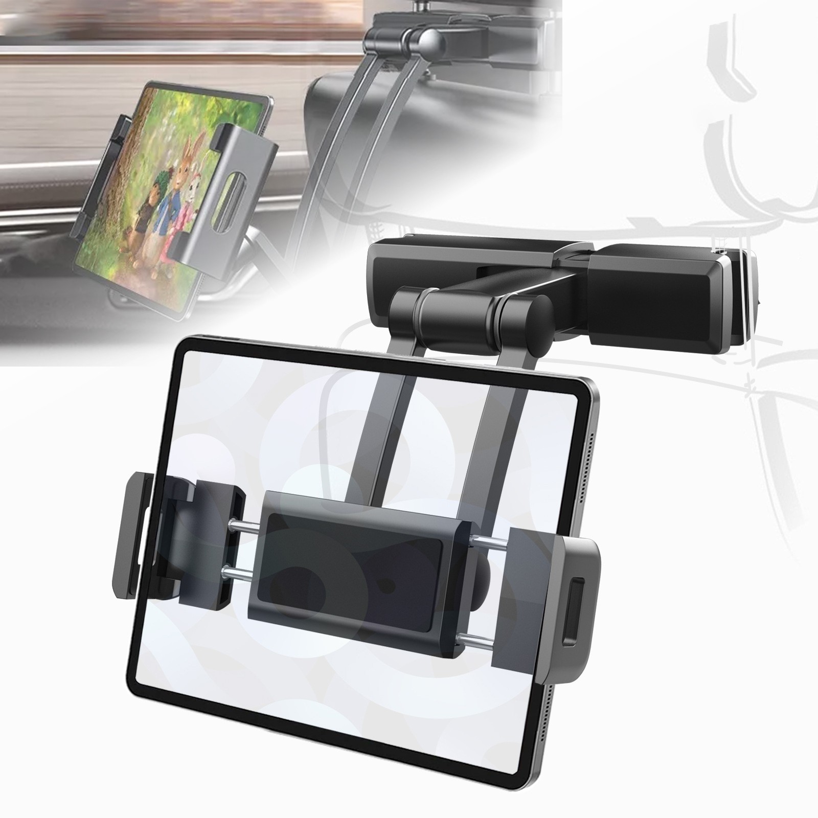 Car Back Seat Headrest Holder Mount for iPad Tablet Phone Samsung Universal