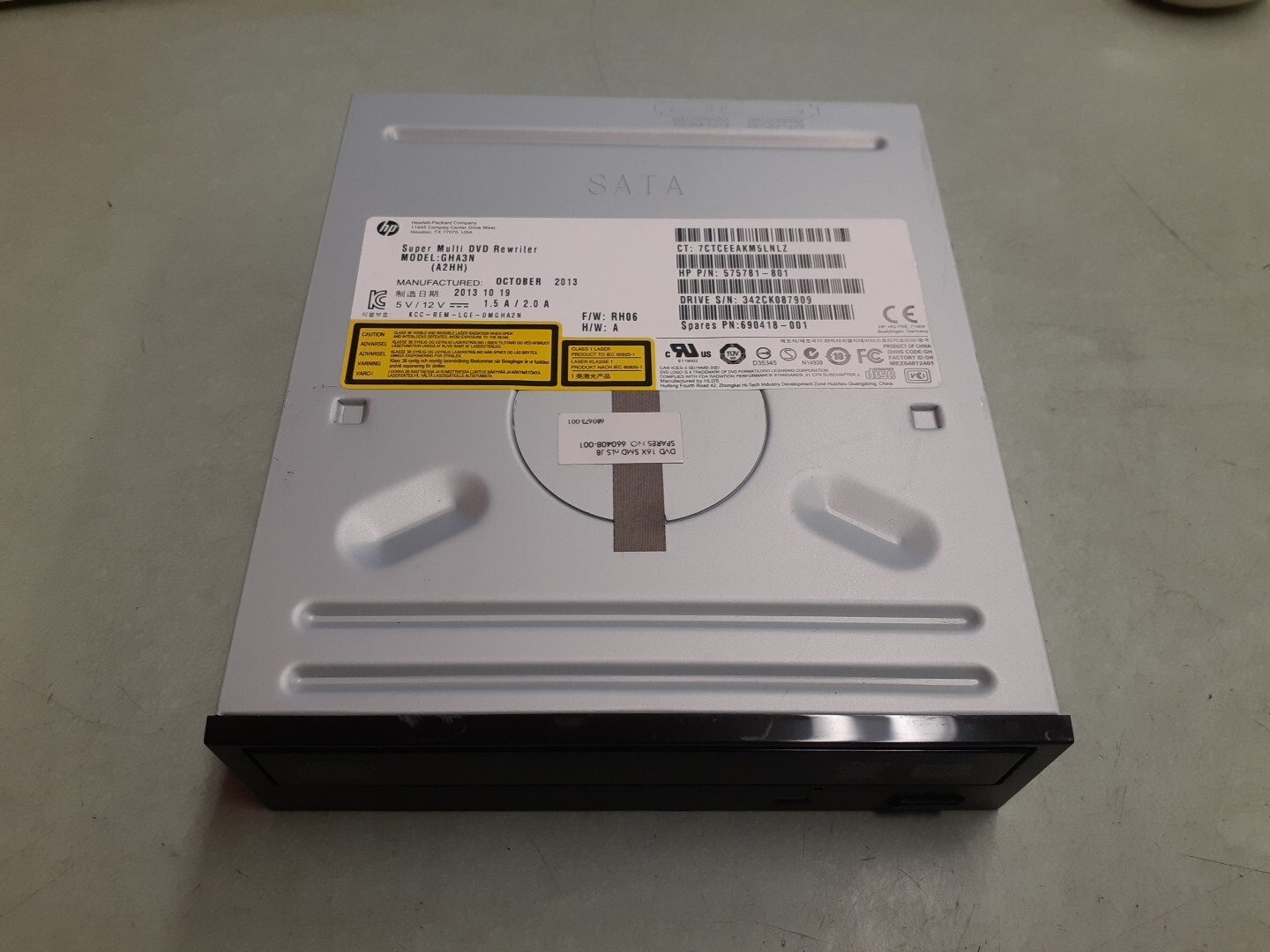 HP GHA3N (A2HH) Super Multi DVD±RW Drive 575781-801 690418-001 Black Bezel