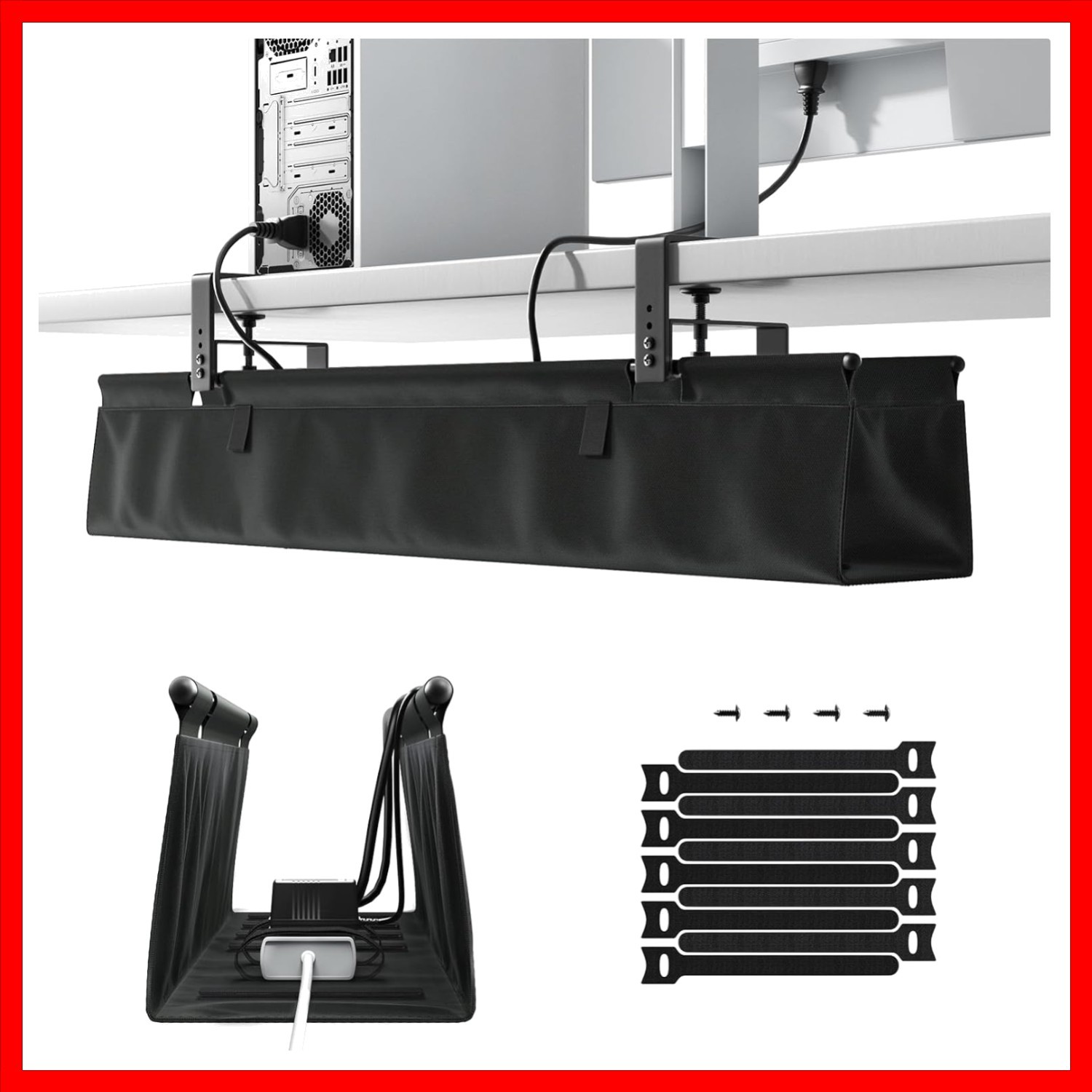 Modern Under Desk Wire Management Tray - 36" Cable Solution for Professionals