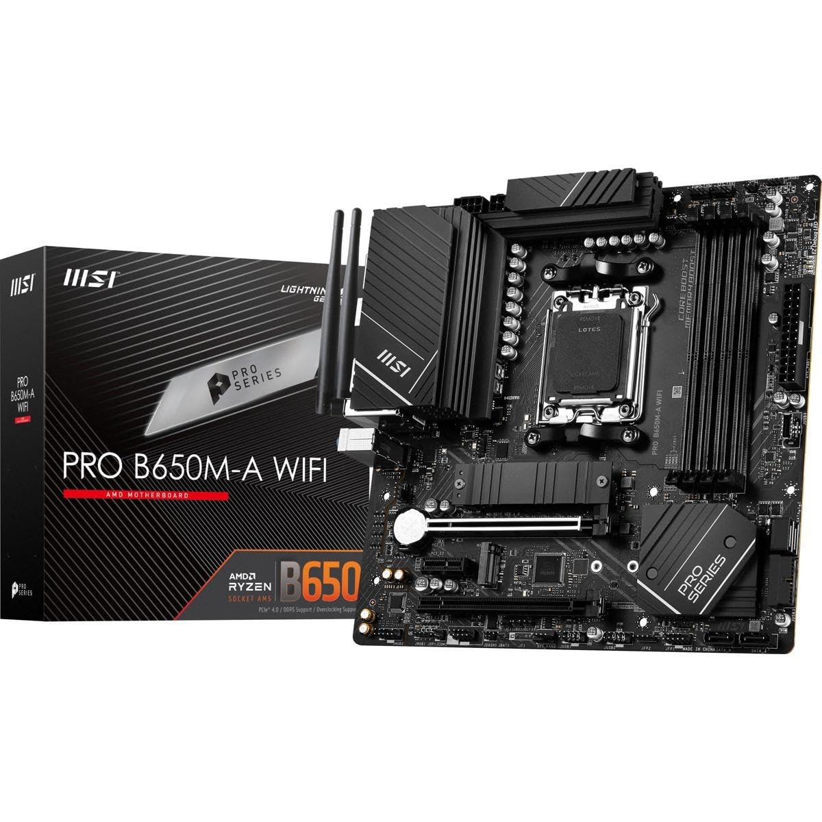 MSI PRO B650M-A WiFi ProSeries mATX Motherboard Socket AM5 DDR5 WiFi 6E PCIe 4.0