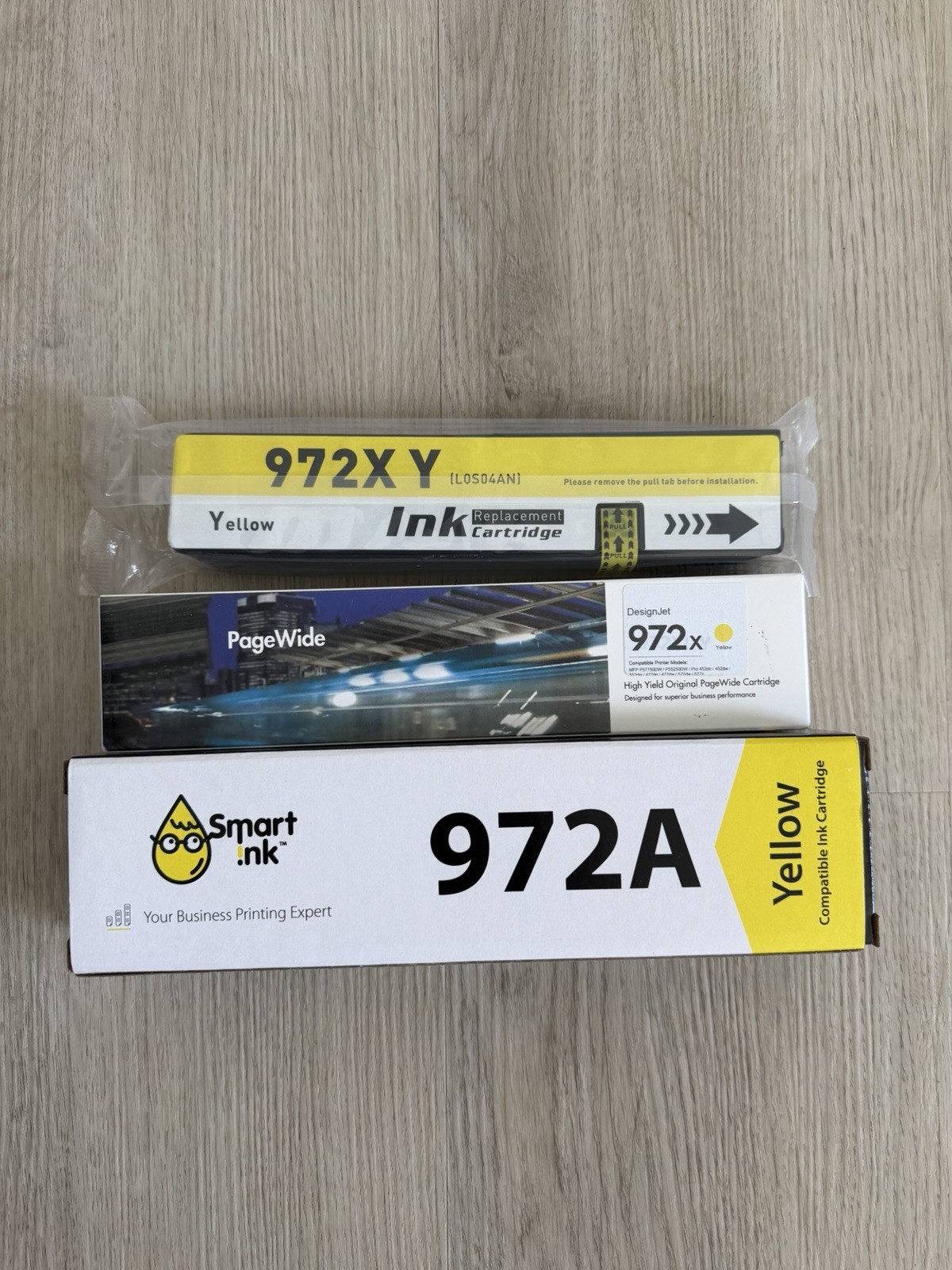 972a 972x YELL Ink Cartridge For HP PageWide Pro, Lot of 3