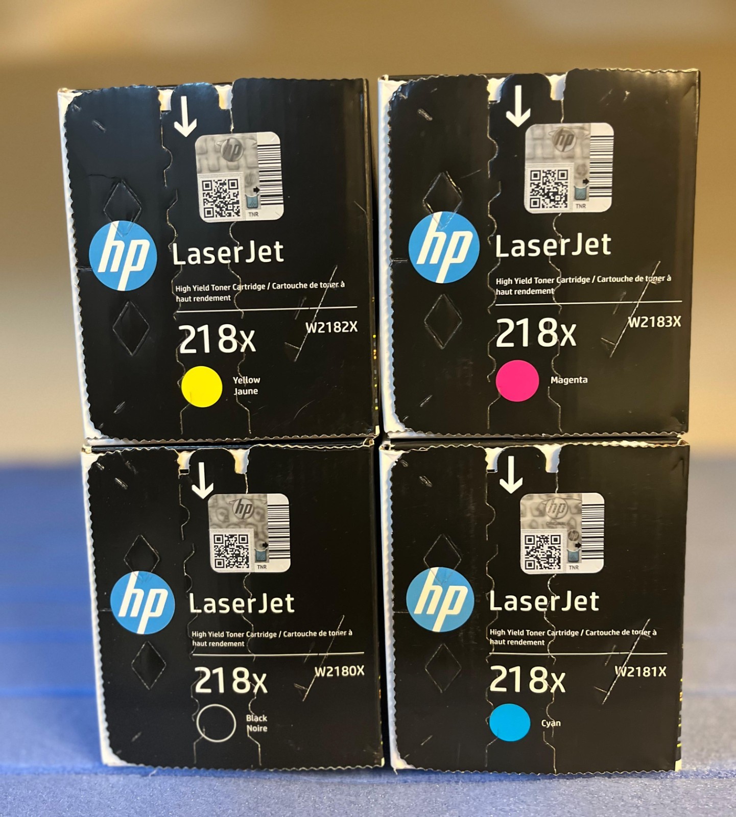 HP 218X High Yield Toner Set W2180X W2181X W2182X W2183X CMYK