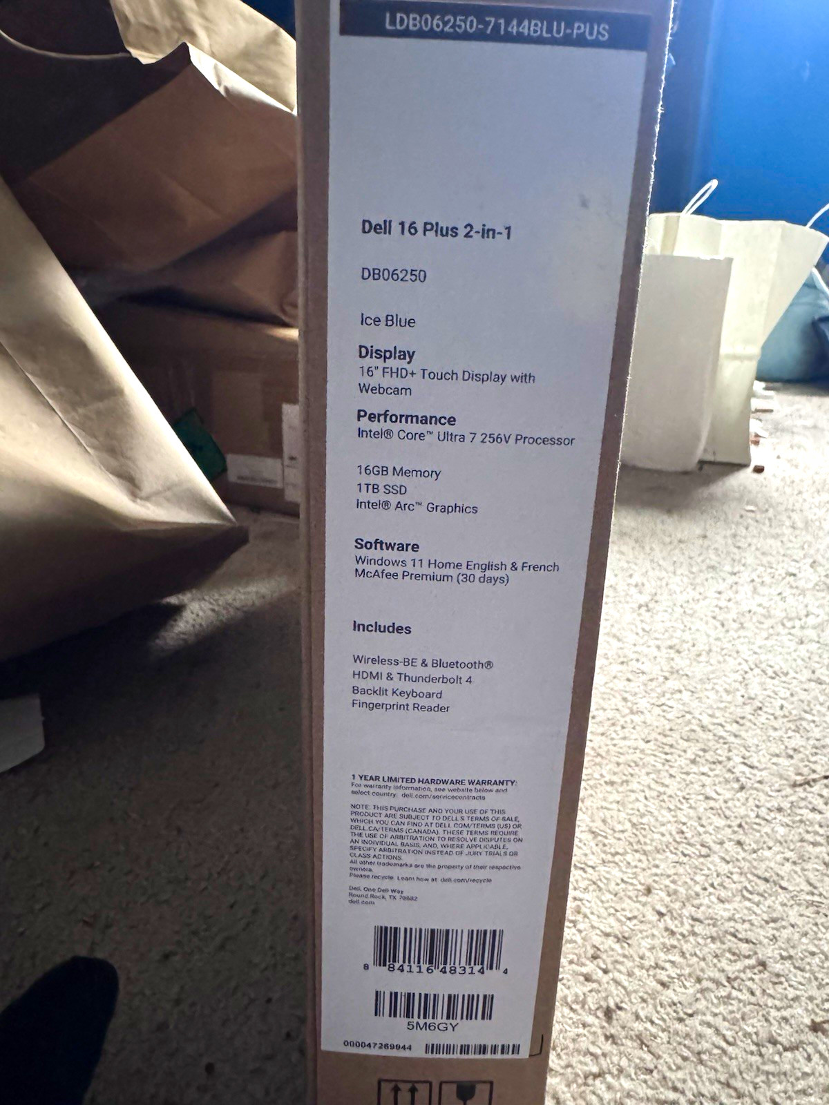 Dell 16 Plus 2-in-1 16" Touch Core Ultra 7 16GB 1TB SSD Win 11 Ice