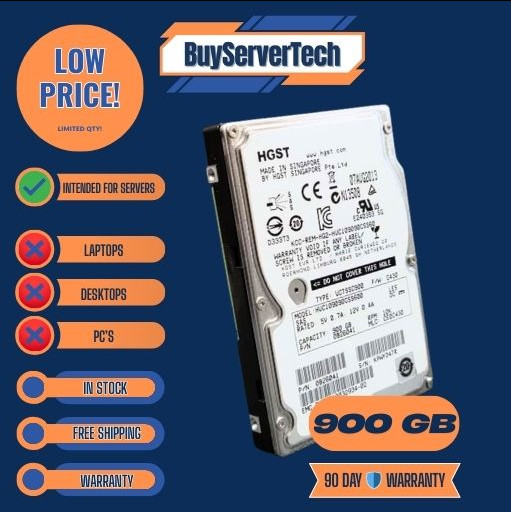 *NEW* HGST (HUC109090CSS600) 900Gb 2.5" 10K SAS 6Gb/s 64MB HDD