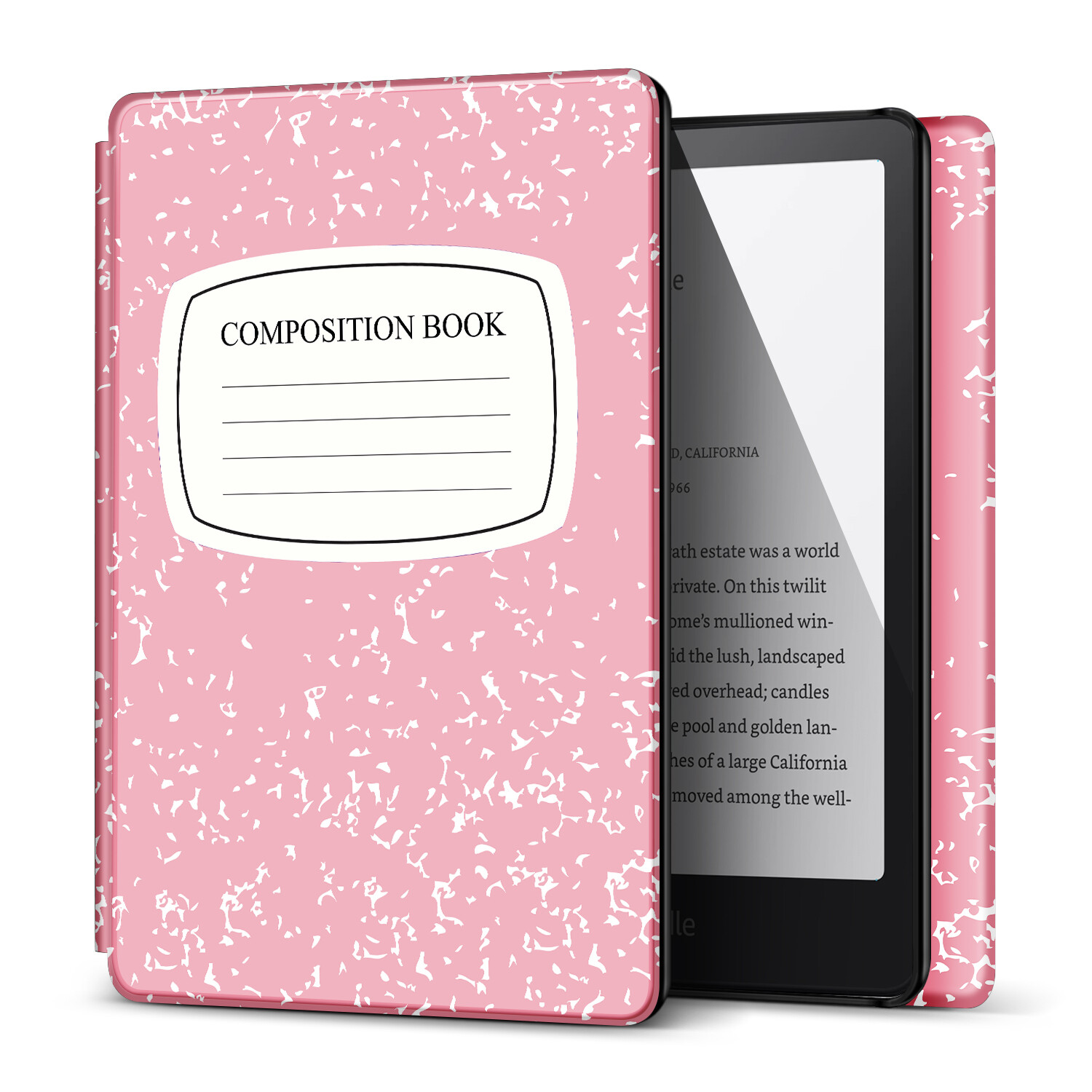 Case for Kindle Paperwhite 12th Gen 2024, Composition Book Pink