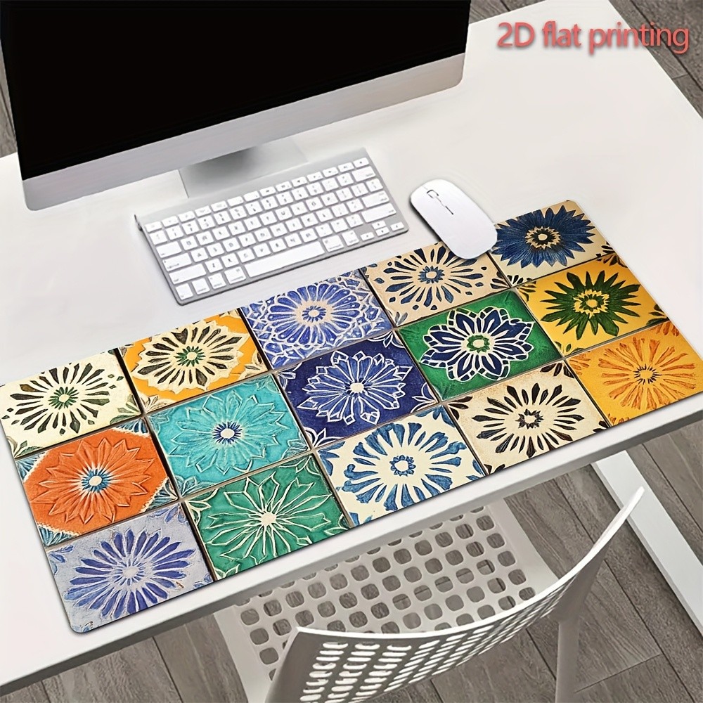 1pc Large Oriental Vintage Geometric Andalusian Moroccan Tile Design Mouse Pad
