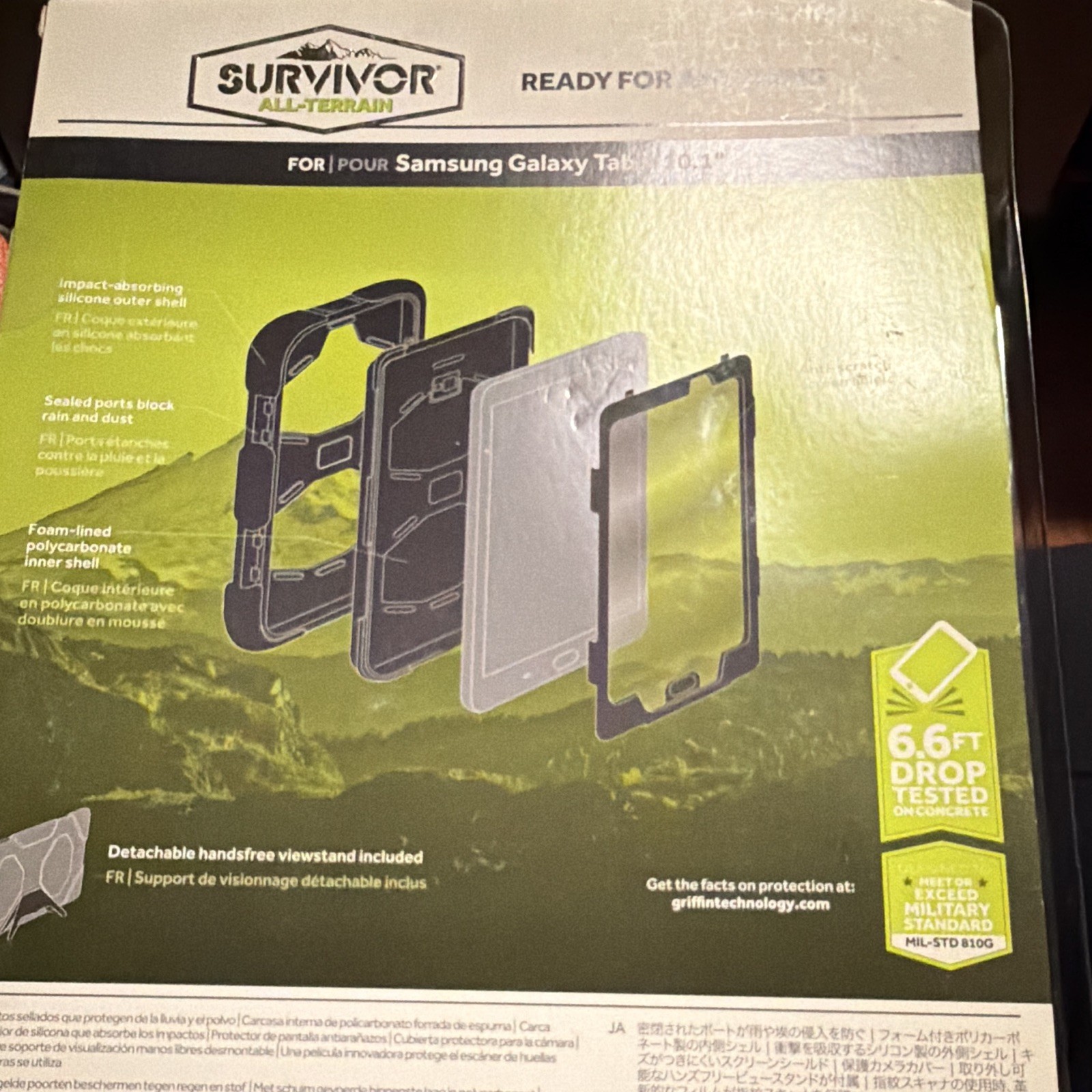 Griffin Survivor All-Terrain Rugged Case for Galaxy Tab A 10.1 Stand Black