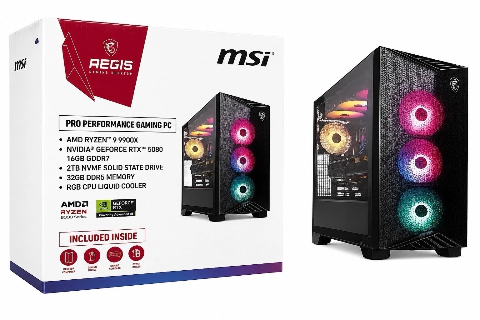 MSI Aegis Gaming PC Ryzen 9 9900X, 32GB DDR5, 2TB SSD, RTX 5080 16GB