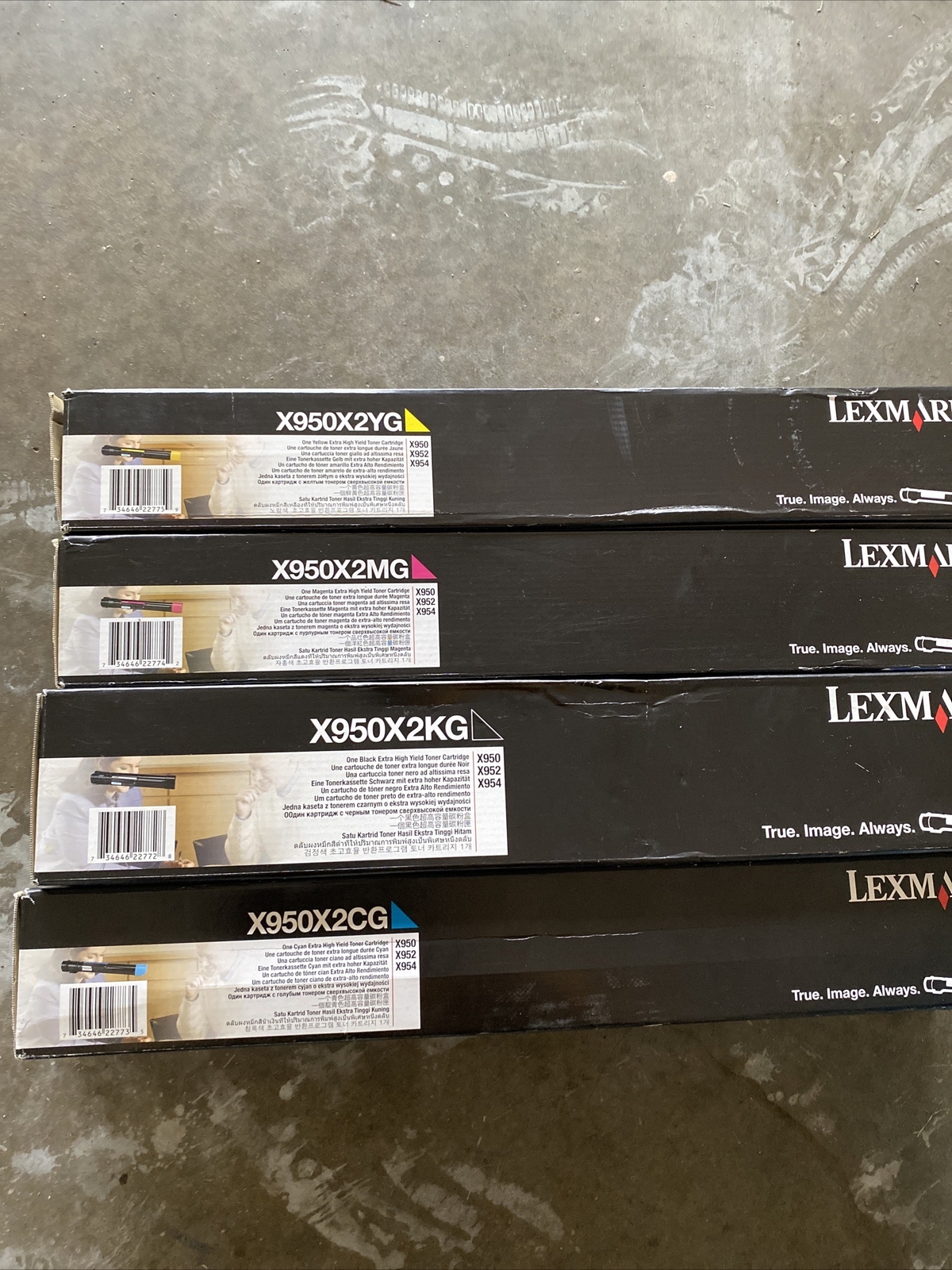 GENUINE SET 4 LEXMARK HI-YLD TONERS C950X2CG C950X2YG C950X2MG C950X2KG C950 NEW