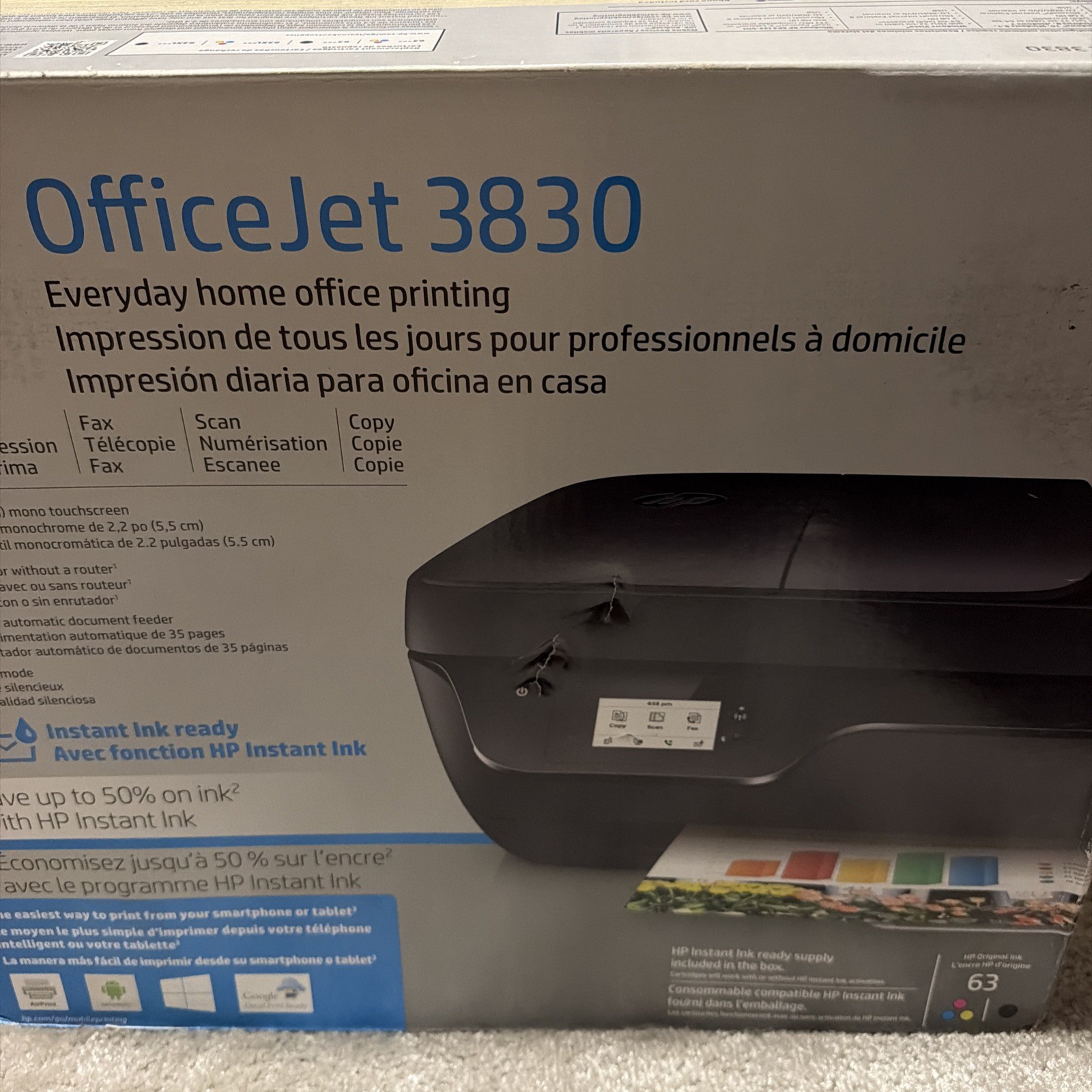 HP OfficeJet 3830 Wireless All-In-One Inkjet Printer...Print/Fax/Scan/Copy WORKS