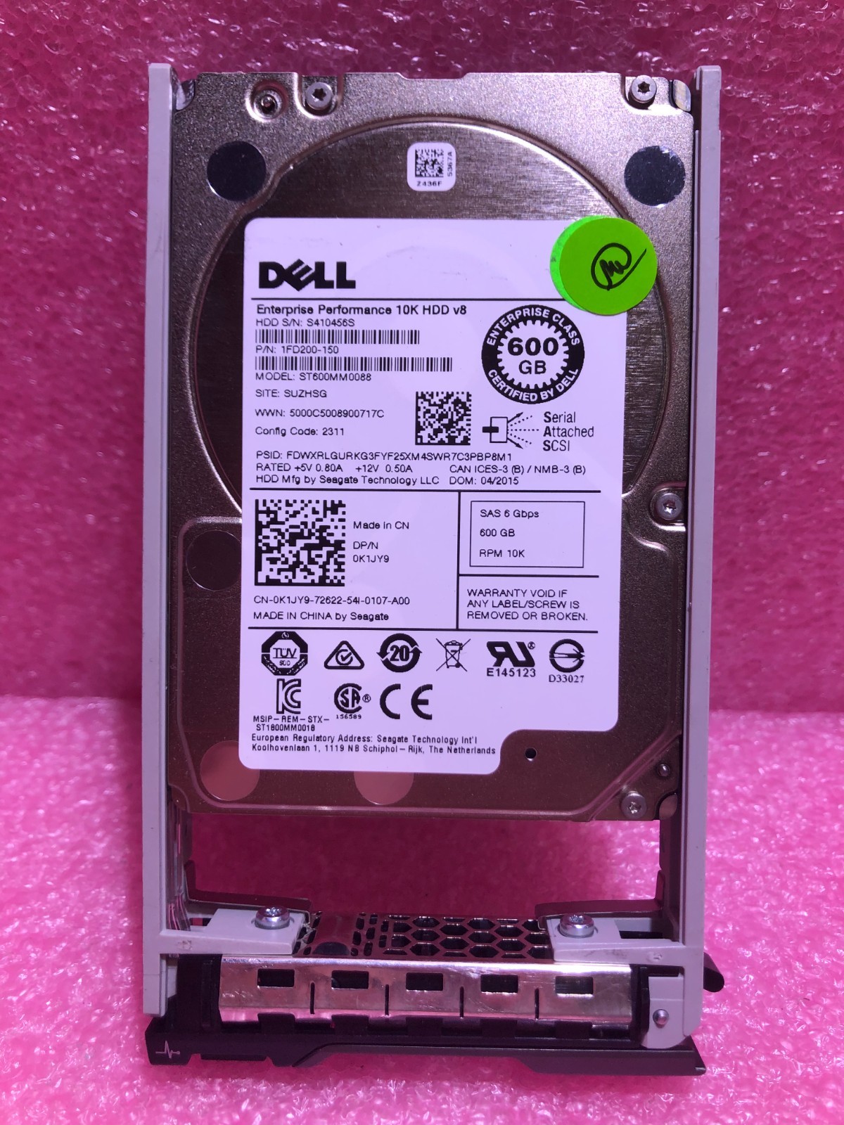 Dell K1JY9 600GB 10K RPM SAS 2.5 INCH 6GBPS HDD