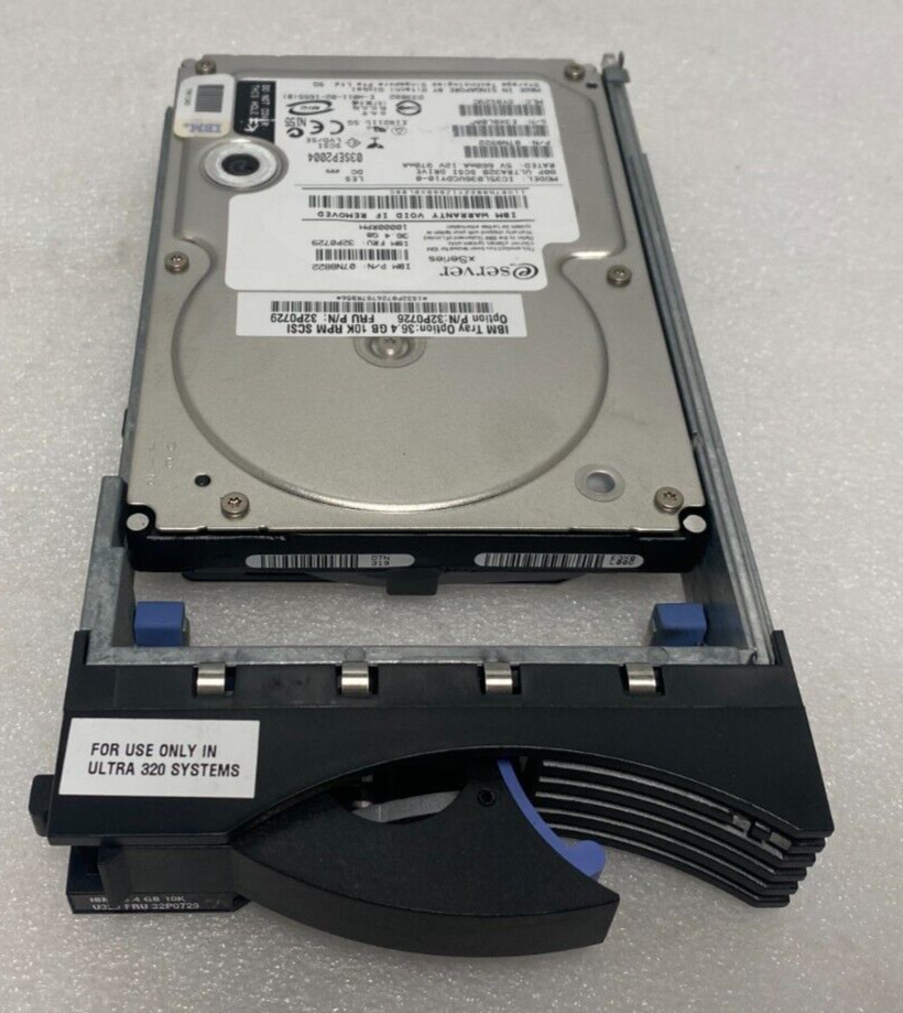 IBM Xseries 32P0729 32P0726 36.4GB 10K U320 3.5" HotSwap With Tray