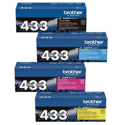 Brother TN-433 High Yield Toner Set 4 pack Genuine OEM Cartridge