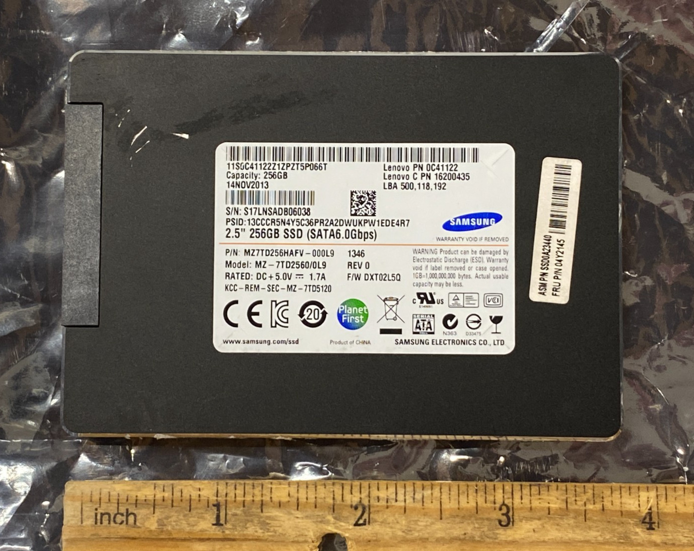 Samsung MZ-7TD2560/0L9 256GB 2.5" SATA SSD MZ7TD256HAFV-000L9