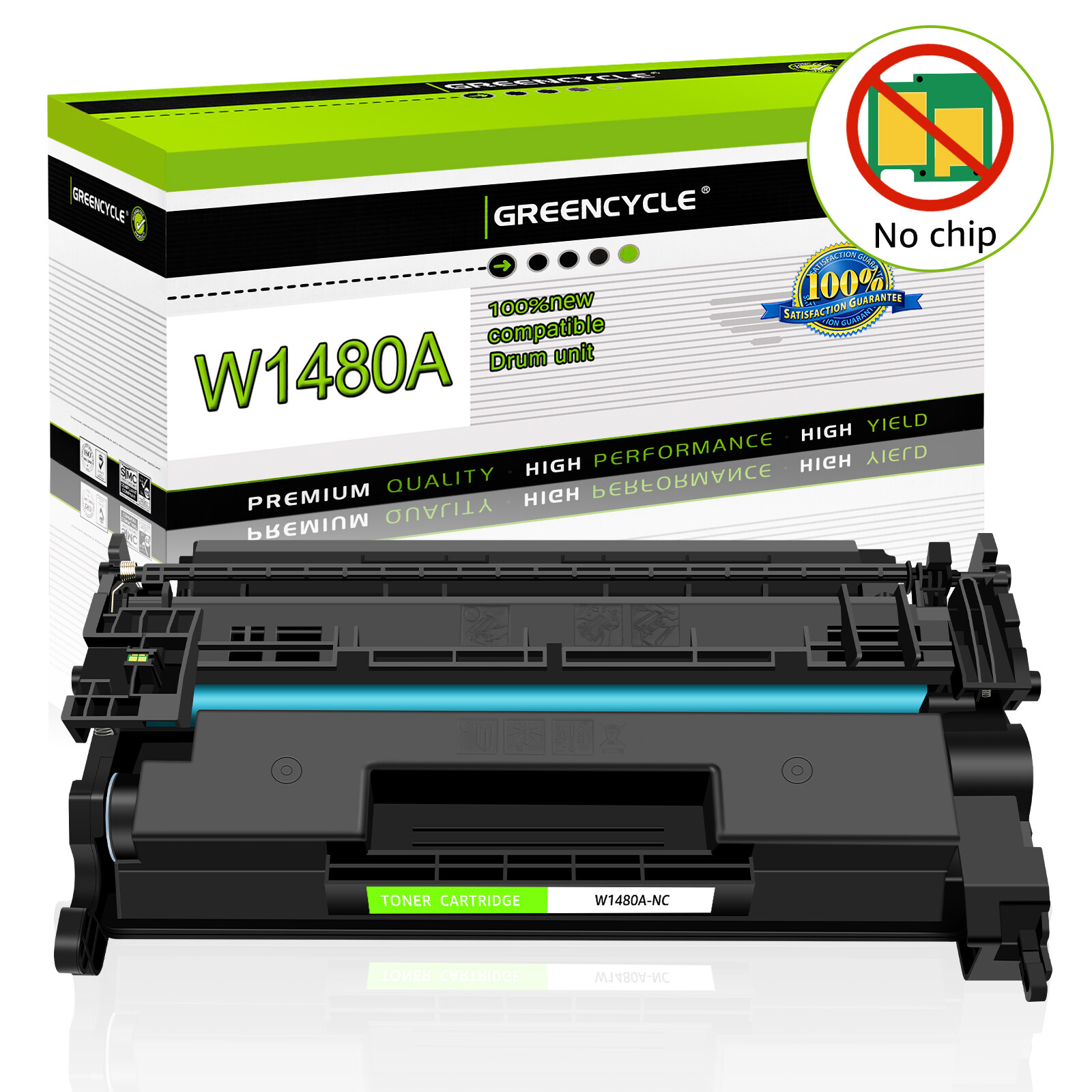 1PK W1480A Toner Cartridge without Chip for HP LaserJet Pro 4001dn MFP 4101fdw