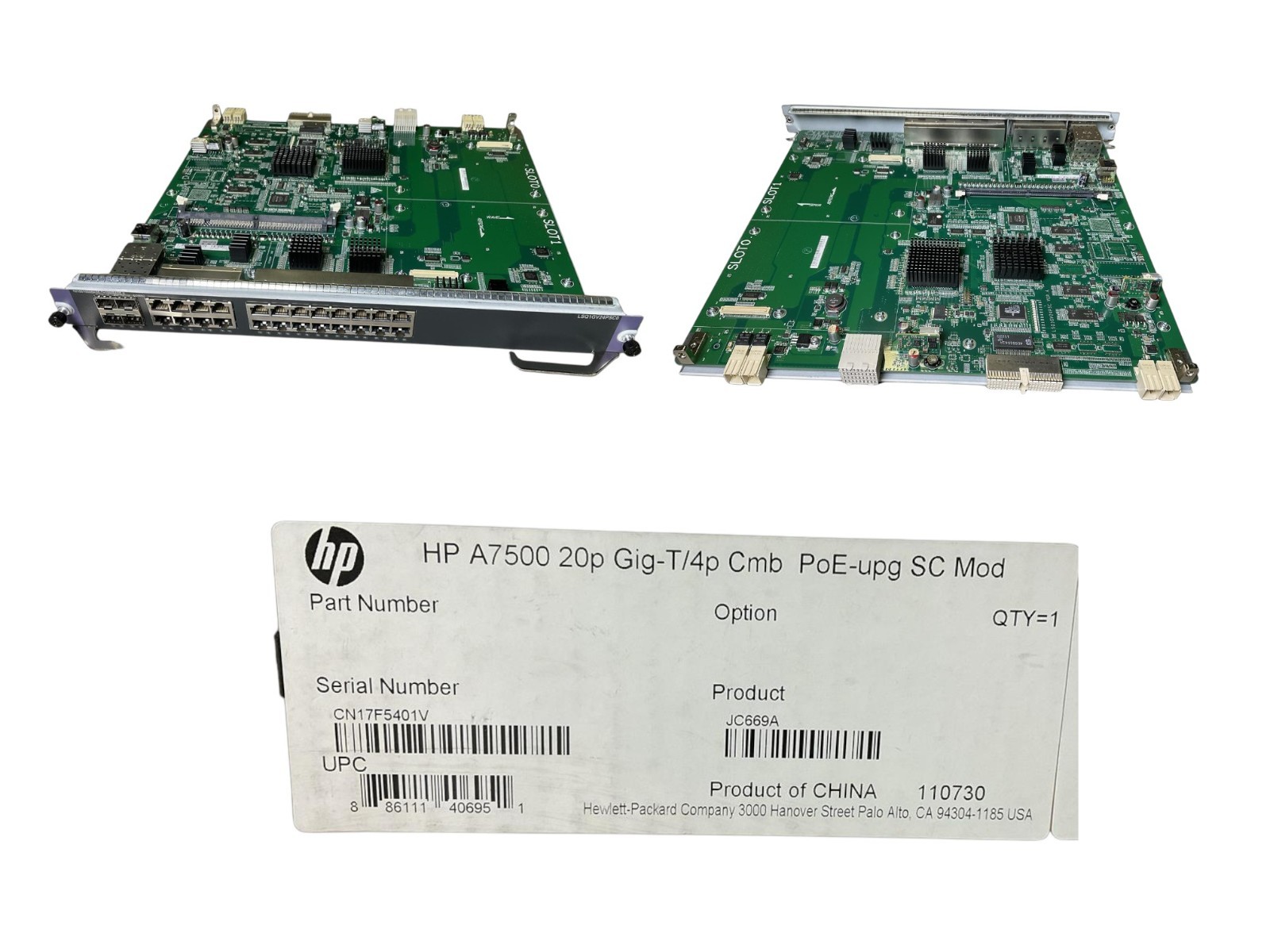 JC669A HP A7500 20P GIG-T/4P CMB POE-UPG SC MOD (NEW OPEN BOX)