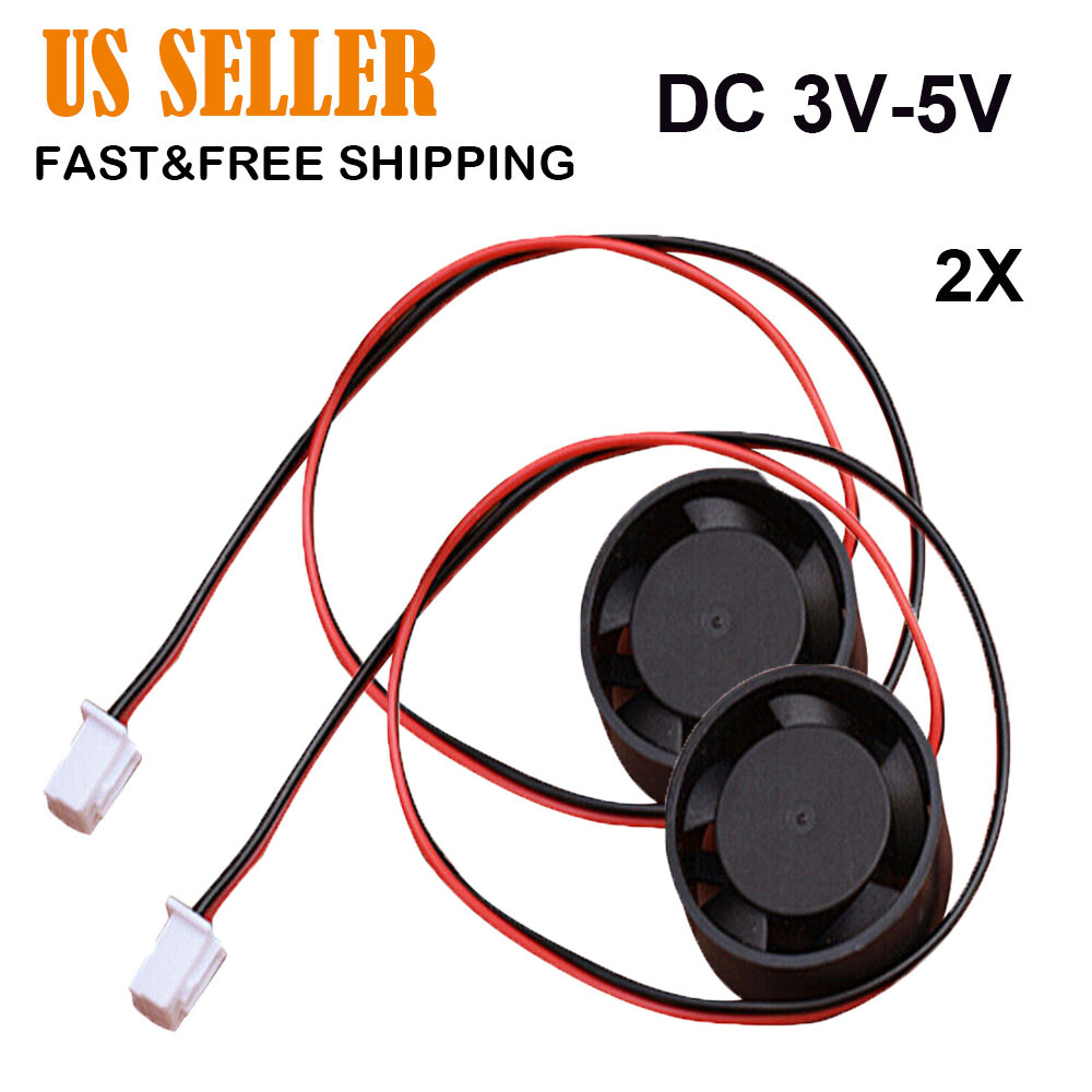 2pcs DC 5V Mini 2510 Brushless Cooling Fan 800RPM Quiet Large Air Volume Fan USA