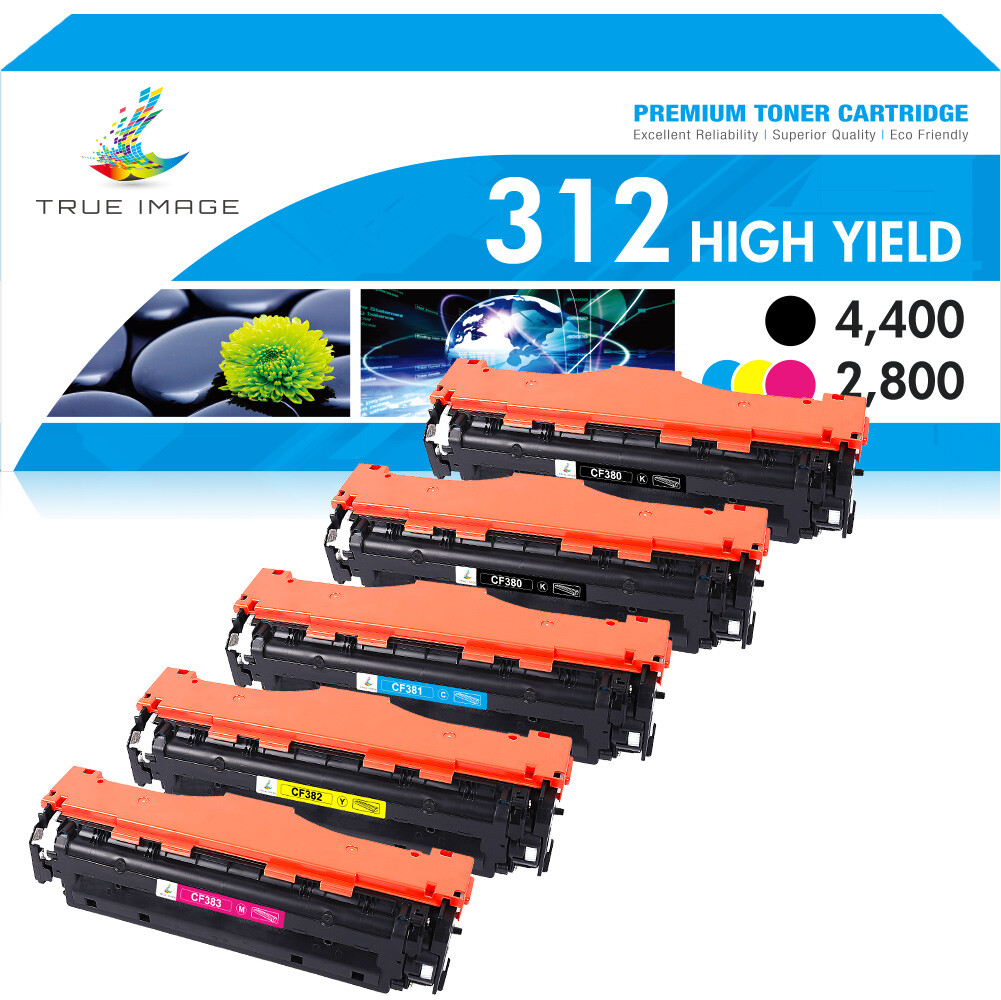 5X CF380A 312A Toner Cartridge BBCMY For HP LaserJet M476dw M476nw M476dn MFP