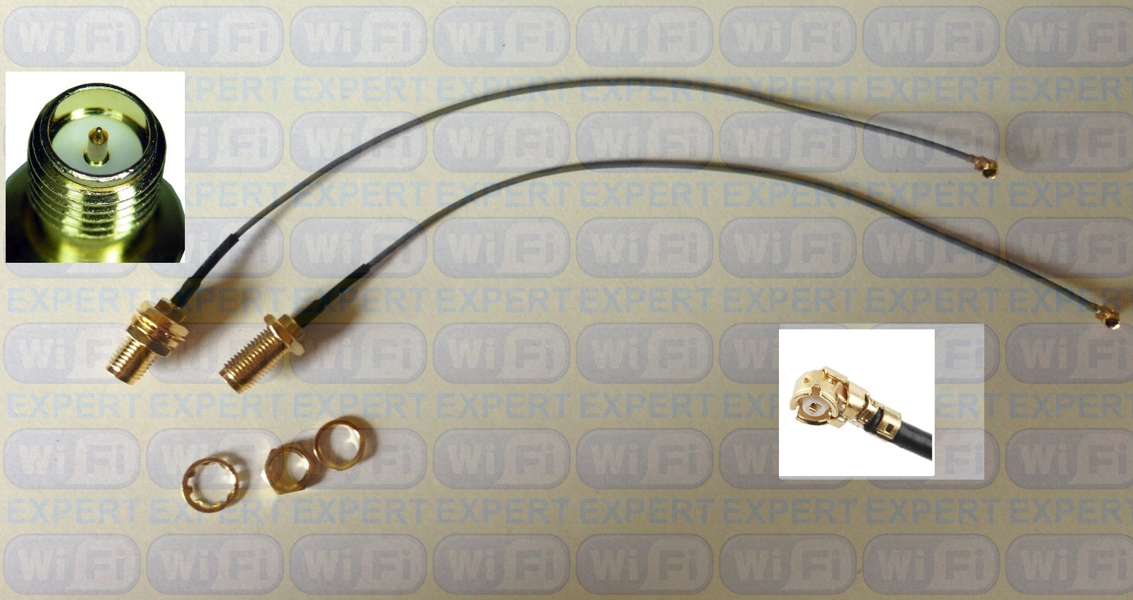 2X U.FL Mini PCI to RP-SMA Pigtail Antenna WiFi Cable 8 Inches (20cm) USA