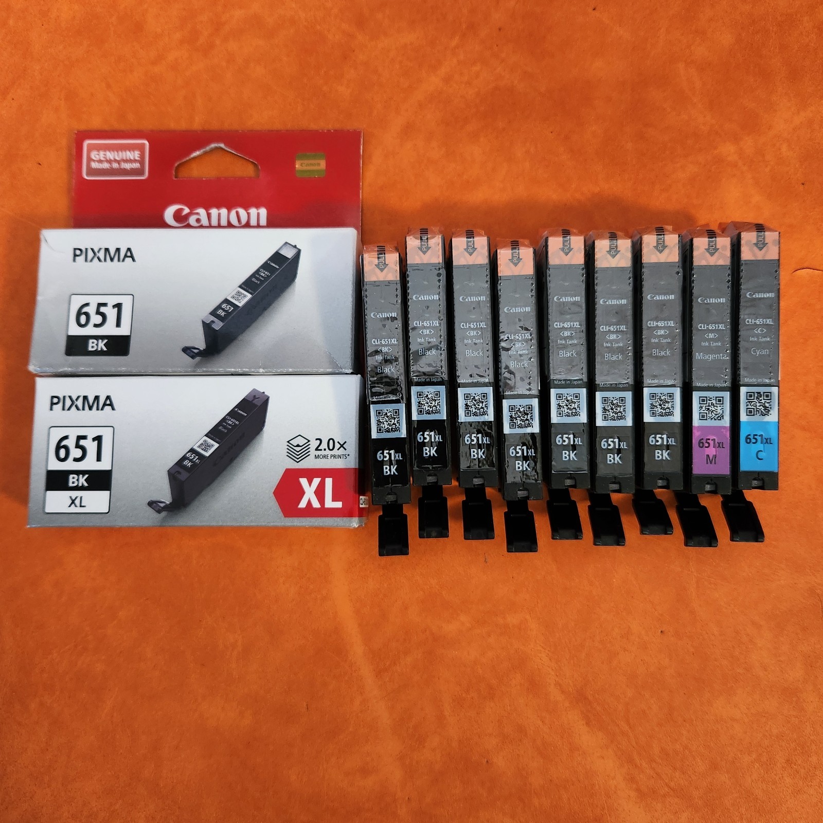 11x Genuine Canon CLI-651XL ink cartridges for MG7160 MG7560 Printers