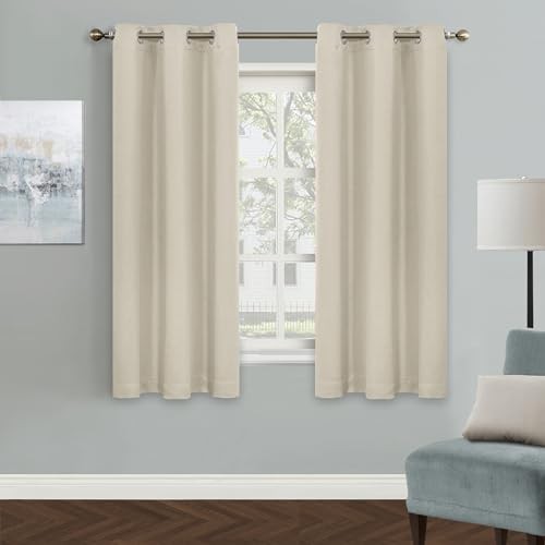  Bedroom Blackout Curtains, 42 x 63 Inch, Dark 42"W x 63"L (Pack of 1) Beige