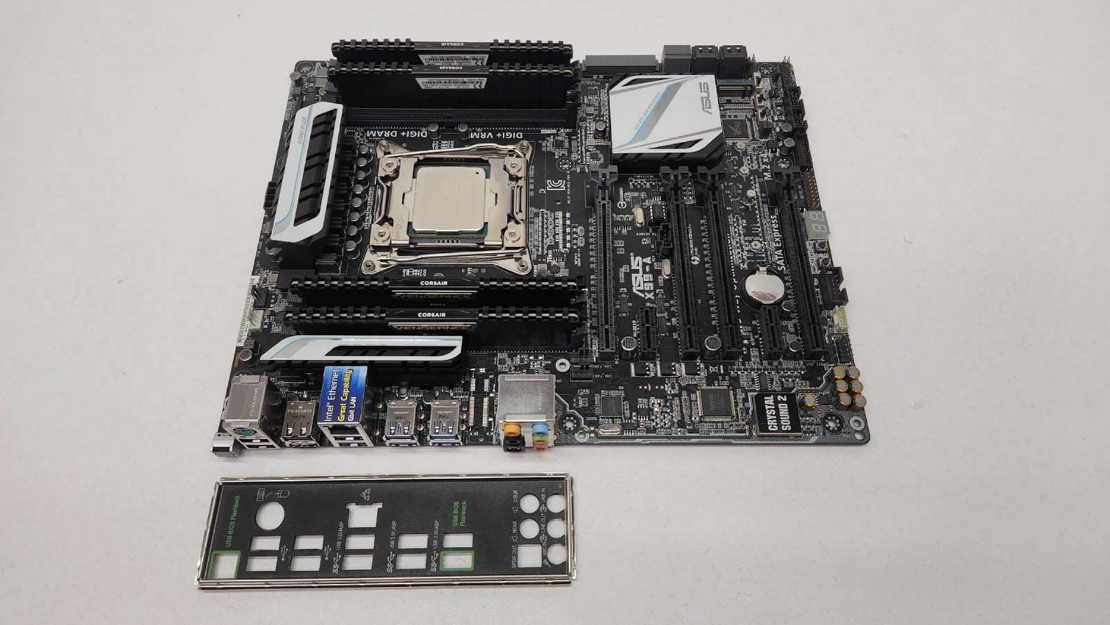 ASUS X99-A Intel X99 ATX Mainboard w/ 32GB Corsair, i7-5930K, IO SHIELD | TESTED