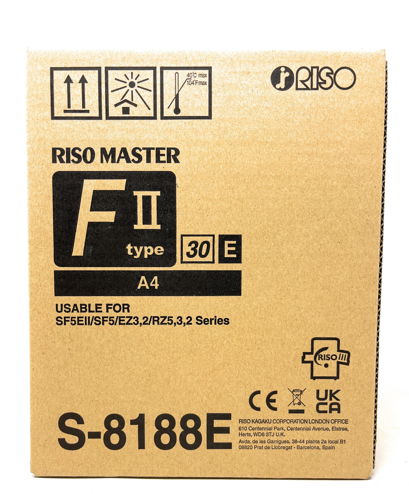 RISOGRAPH S-8188E Original Master Roll A4 Black 2 Pack For Risograph